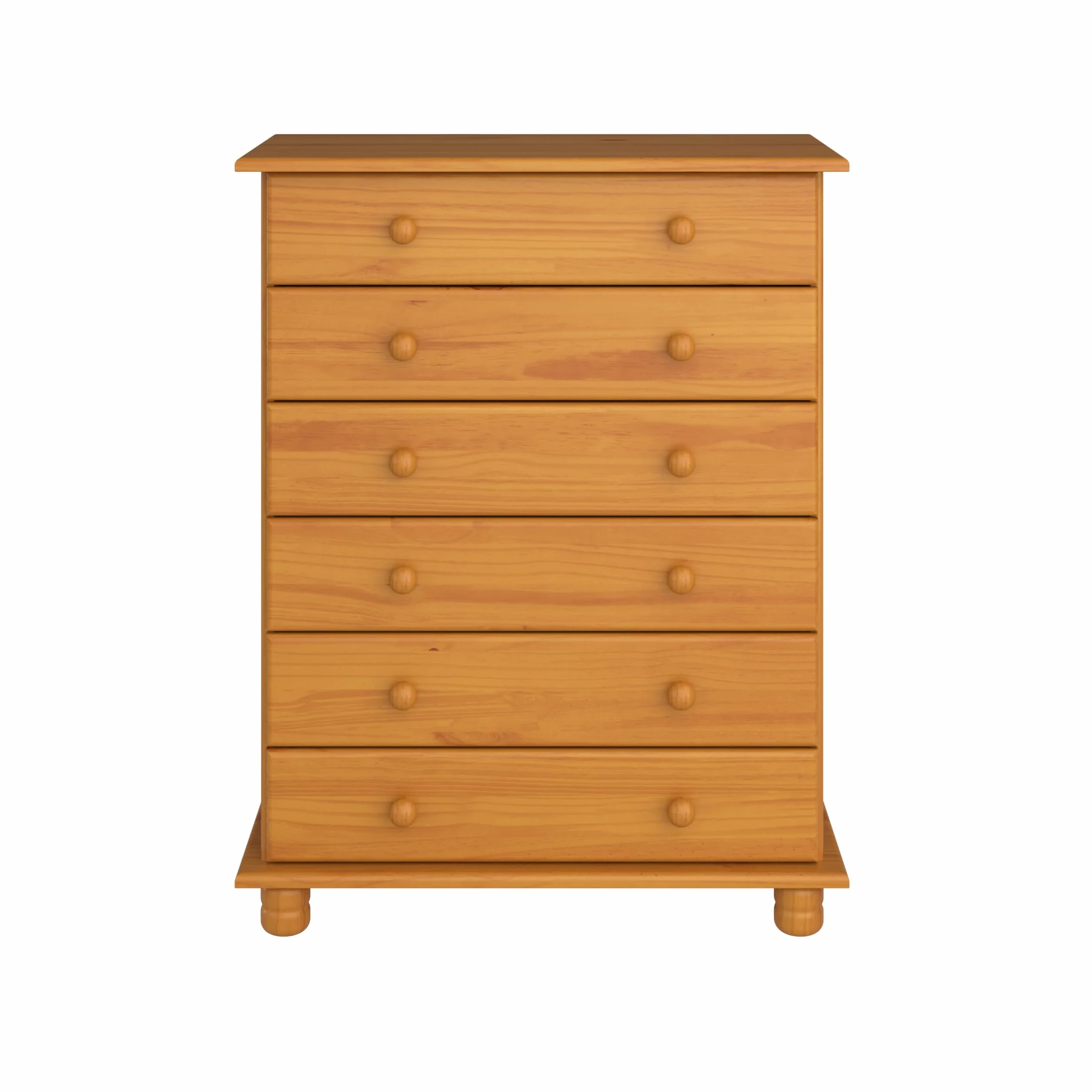 Cómoda, Realizada en Madera de Pino Macizo, Serie Canet. Medidas 78x39 cm (Ancho x Fondo) (100 cm de Alto, Miel)