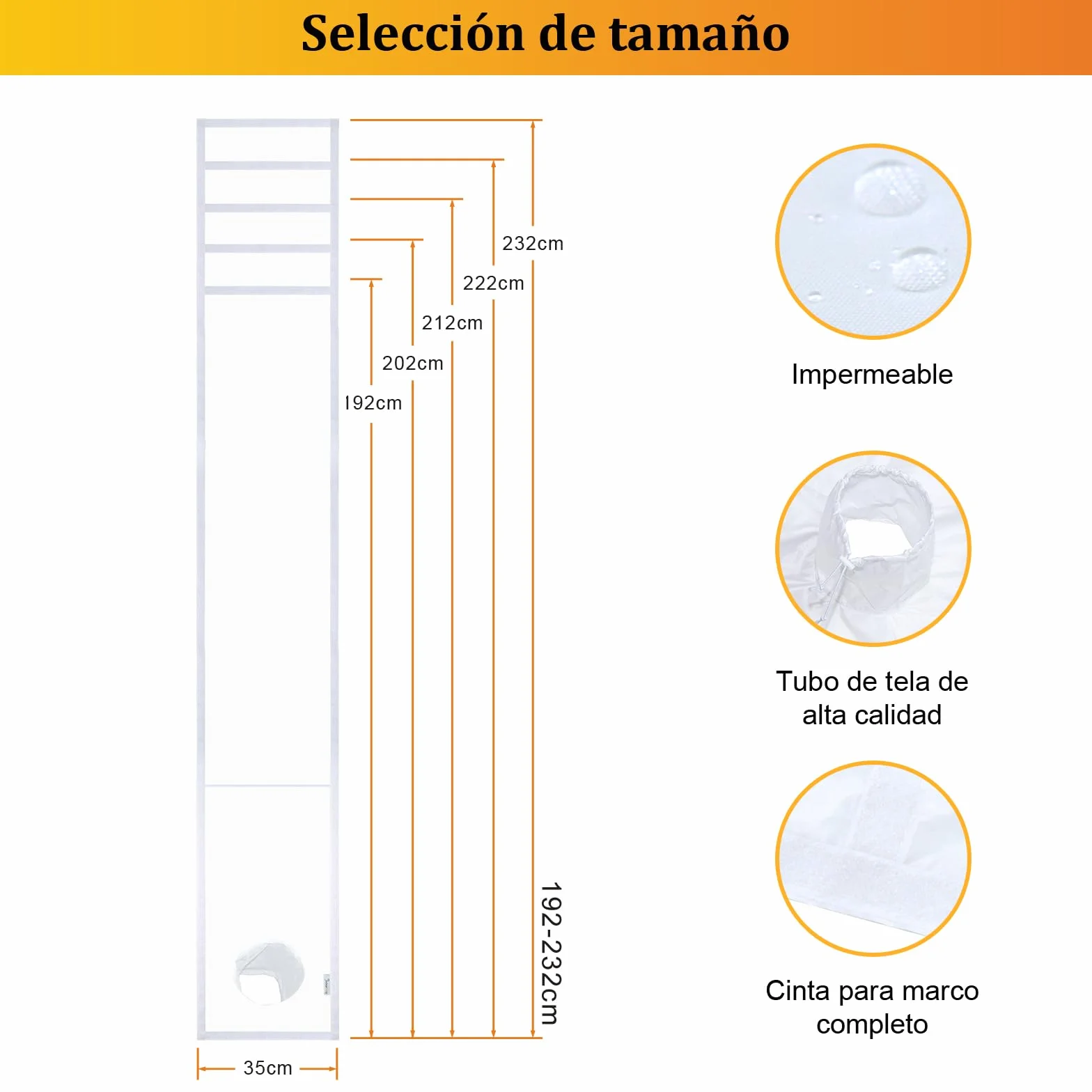 Aislante Ajustable para Puertas Correderas 35x232CM HOOMEE