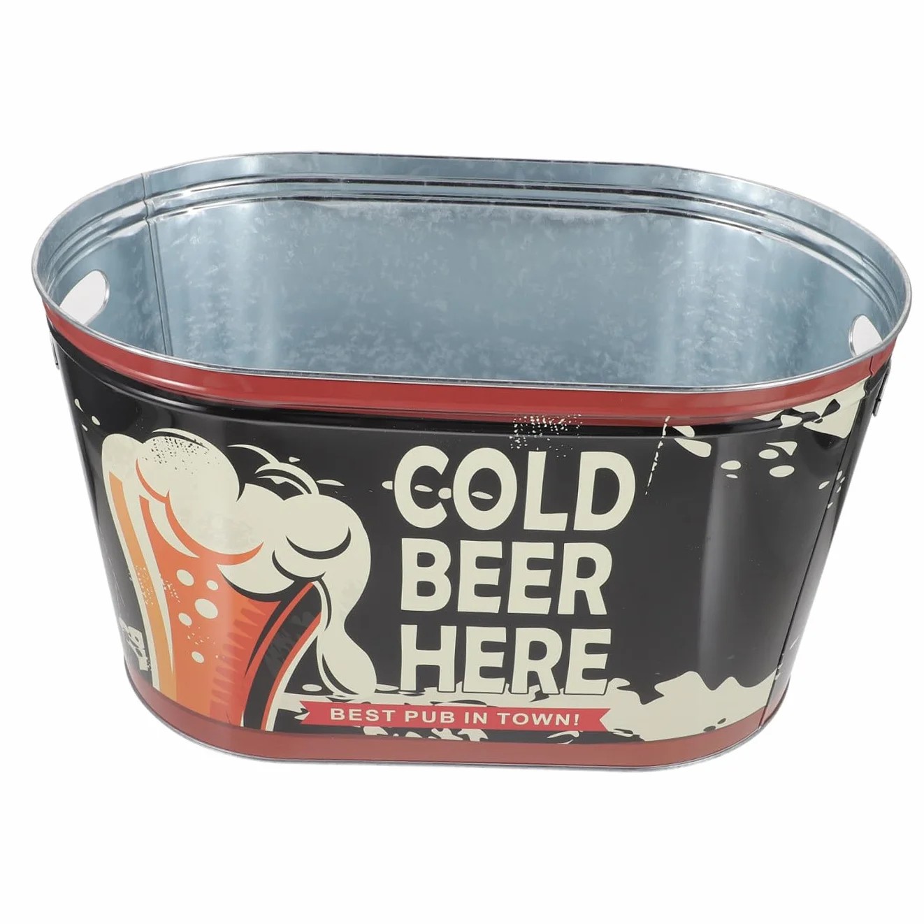 Ipetboom Cubo Metálico Grande para Hielo con Asa Resistente Arañazos y Abrasión para Enfriar Cerveza Vino y Bebidas Fiestas Campamentos y Bares