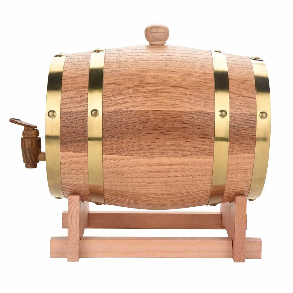 Barril de Vino de Madera de Roble de 3 Litros, Dispensador de Tequila Whisky Bourbon para Whisky Tequila Bourbon, Almacenamiento de Whisky de Roble Envejecido Pieza Central de