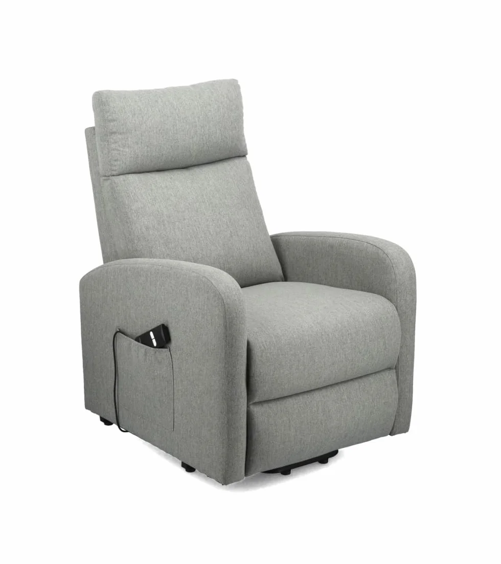 SWEET SOFA® Sillón Reclinable eléctrico Luna con Sistema Power Lift, 101x85x65 cm, Sofá Individual, Sillón Relax para Adultos, Elevador de Asistencia, Ajuste de Inclinación Automático, Color Gris