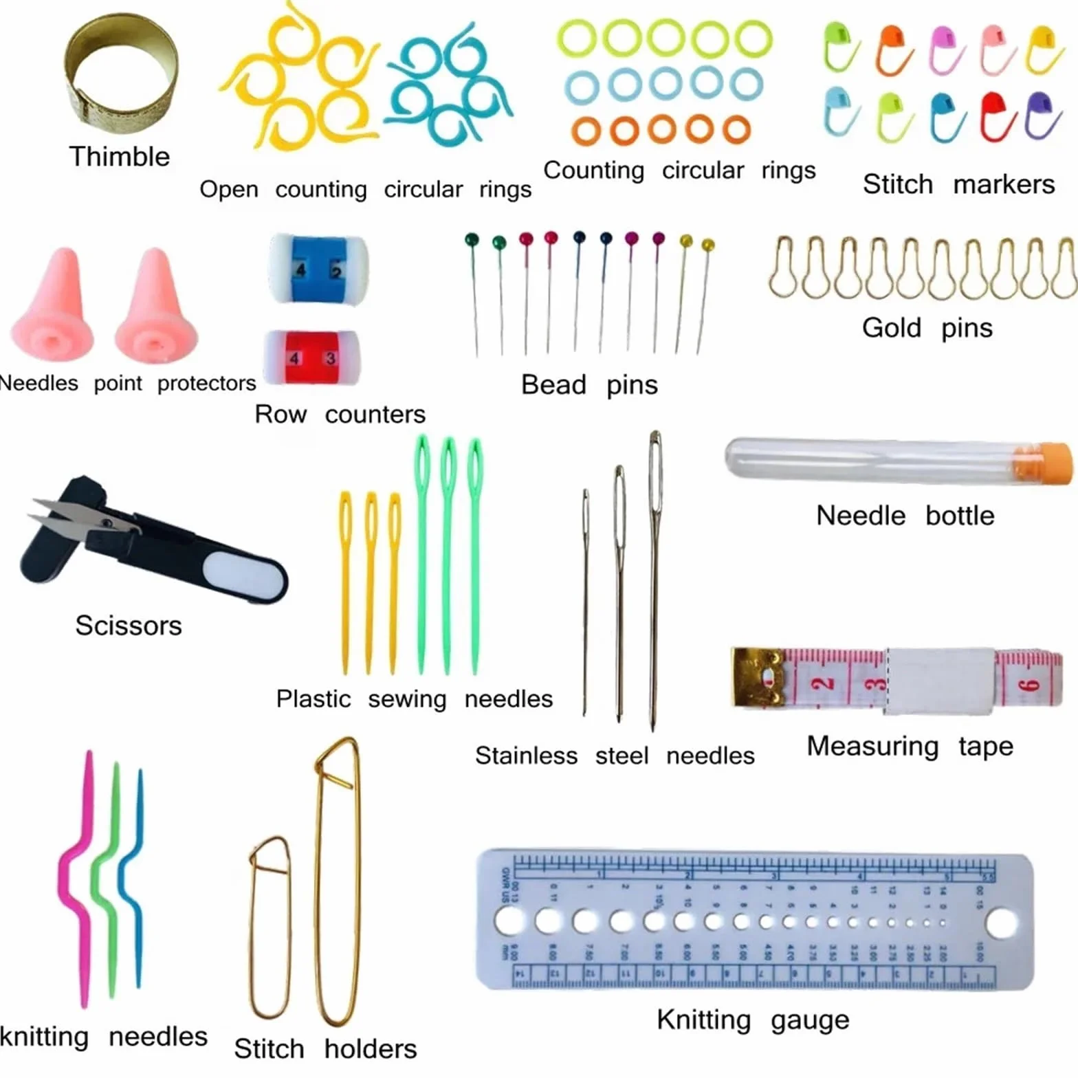 Juego de agujas de ganchillo Manual DIY Gancho Lana Color Aluminio Kit de Ganchillo Traje 22 Metal 100 Piezas Conjunto Rojo Bordado