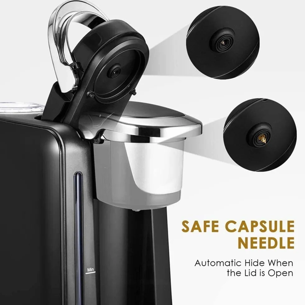 Cafetera, K-Cup Cápsula Máquina de café 3Bar Cafetera automática Taza Grande Té de Leche automático Máquina de Bebidas Calientes Máquina Comercial Todo en uno (Color : Red)