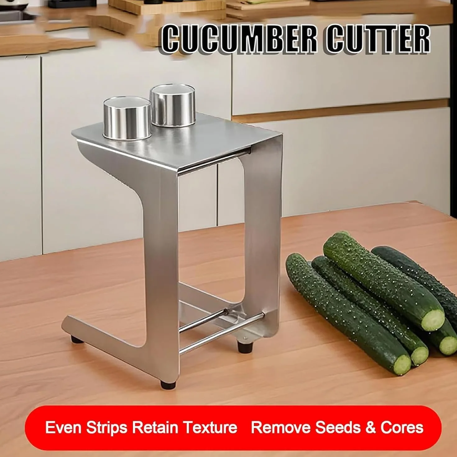 Cortador de pepino y zanahoria de acero inoxidable con 8 y 10 cuchillas de tira para hacer ensaladas, cocinar, sushi y preparación de comidas