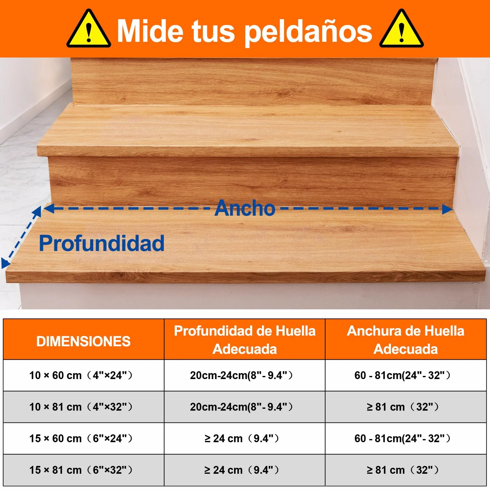 Spurtar Alfombrillas Escalera Antideslizantes Transparente Diseño Diamante, Tiras de Seguridad para Escaleras Interior Madera Mármol Metal, 15 Piezas 15 x 81 cm