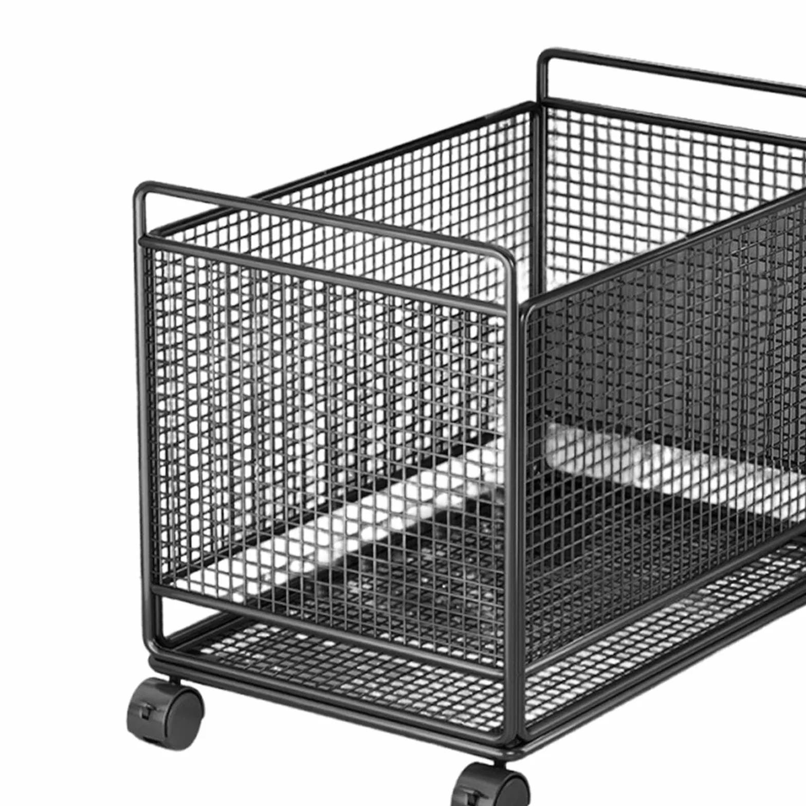 rockible Cesta de Lavandería con Ruedas de Alambre de Metal, Práctica Cesta de Almacenamiento para Ropa Sucia, Ideal para La Entrada del Hogar Y El Dormitorio, Negro, L