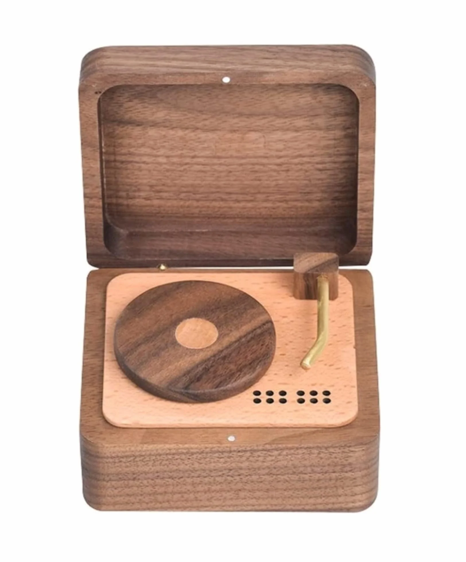 Cajas Musicales Caja de música con Reproductor de Discos de Vinilo, Caja de música con Mecanismo de relojería de Madera, for el cumpleaños del Día de San Valentín Musical
