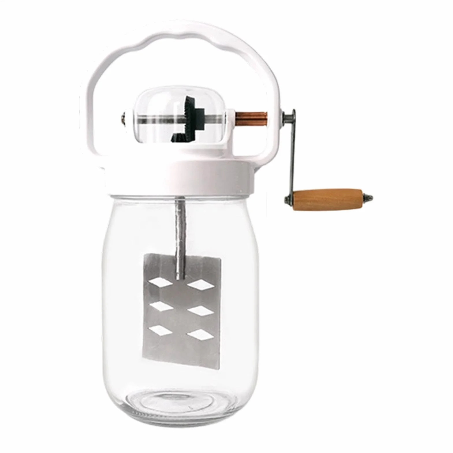 Mezclador de mantequilla Batidora manual de 1.5 litros | con Frasco de Vidrio Varillas Manuales Para repostería, niños, alimentos, harina, mermelada, galletas, , tortitas, salsa,