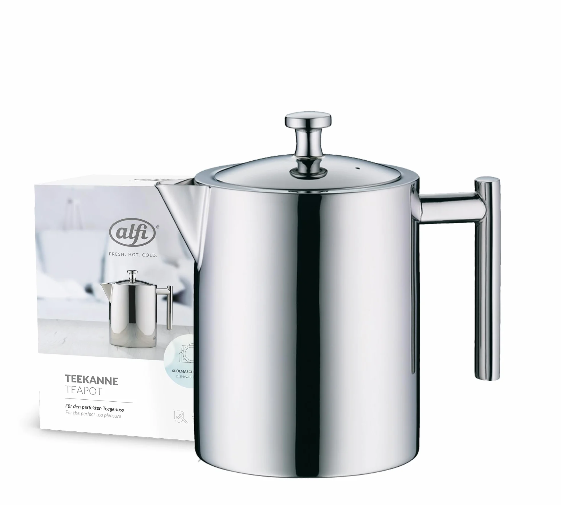 Alfi 2109000140 - Tetera Pulida de Acero Inoxidable, Capacidad de 1,4 l, Color Gris