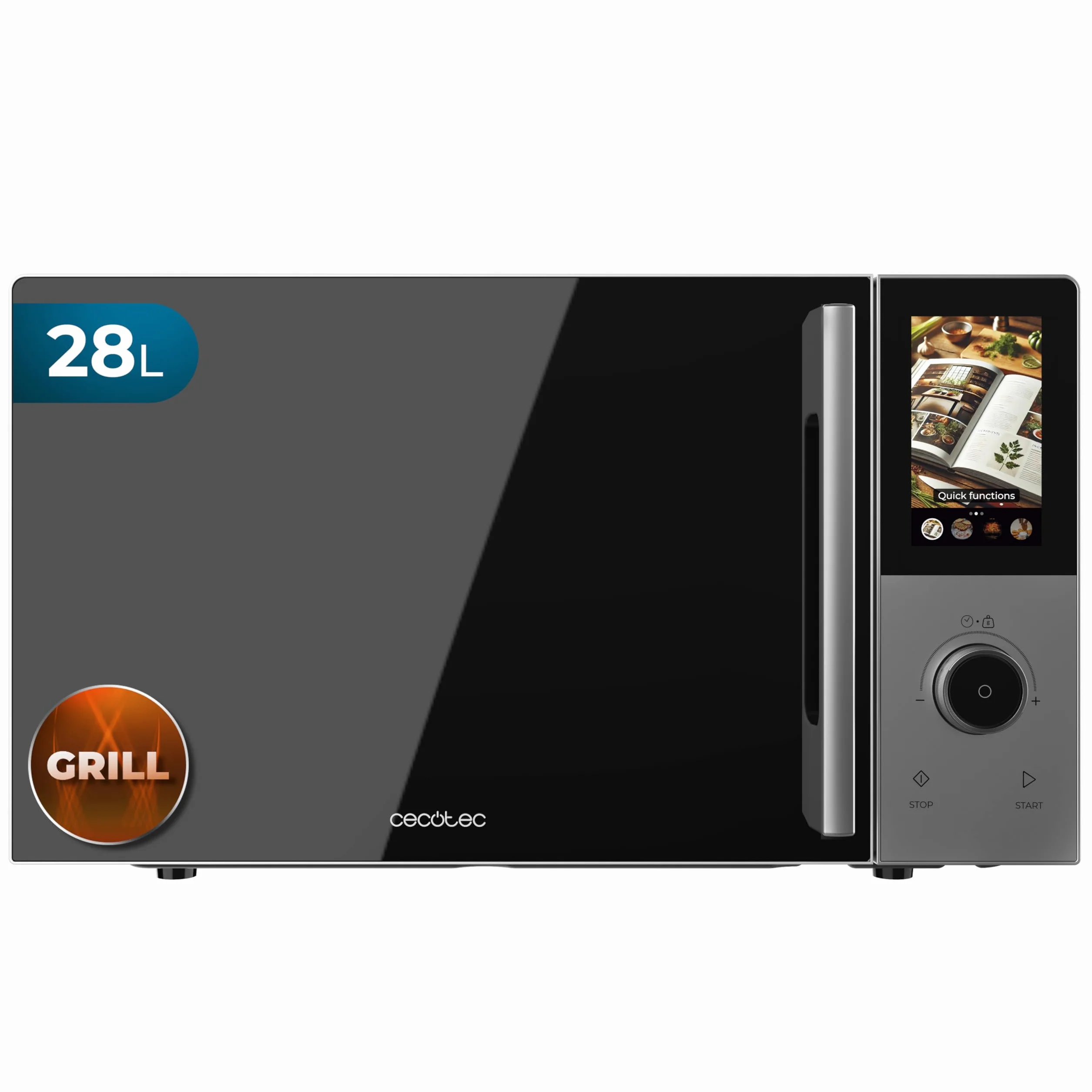 Cecotec Microondas Digital Táctil Convección y Grill 28L 900W 1200W 2200W 8 Programas