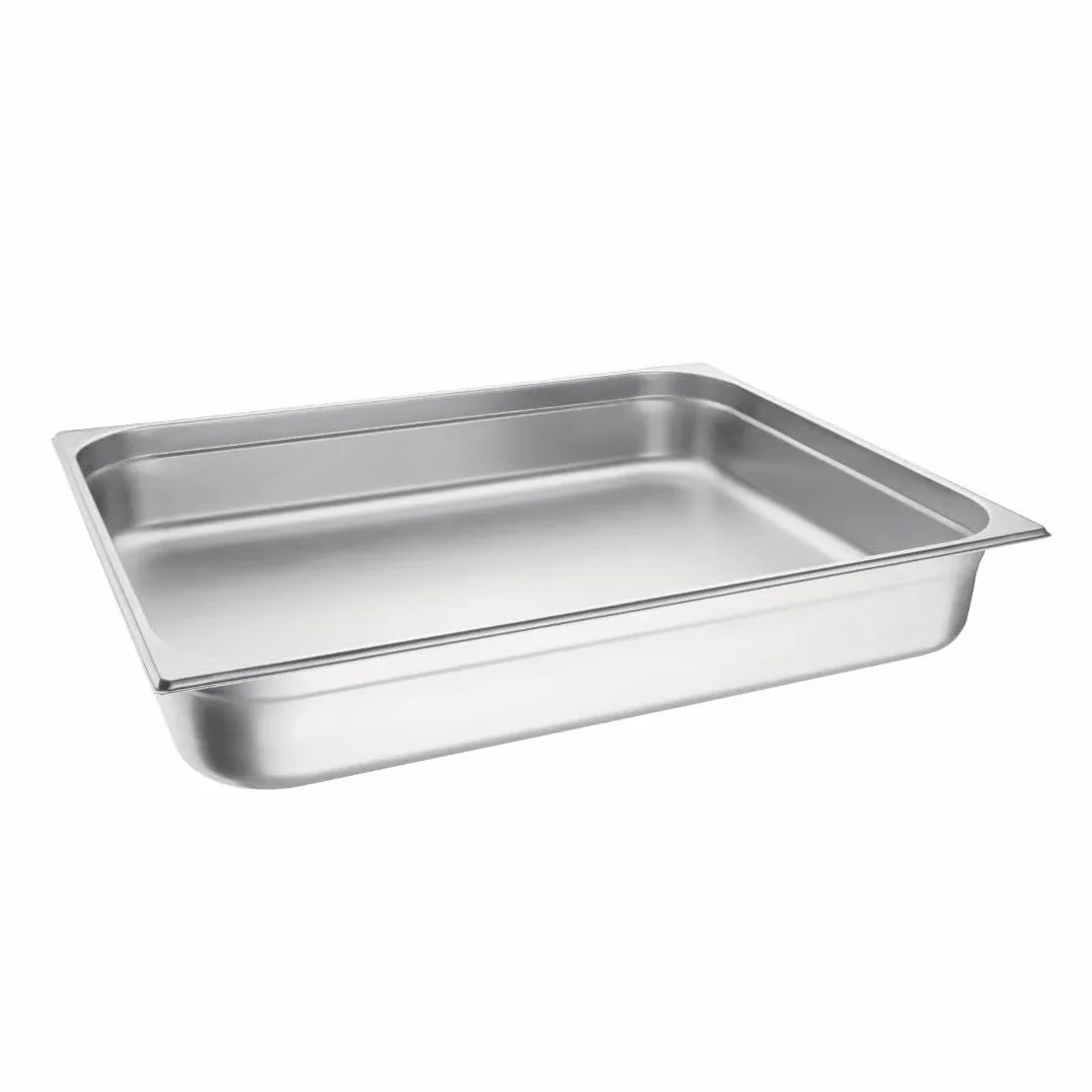 Vogue K804 acero inoxidable 2/1 Gastronorm Pan, 100 mm