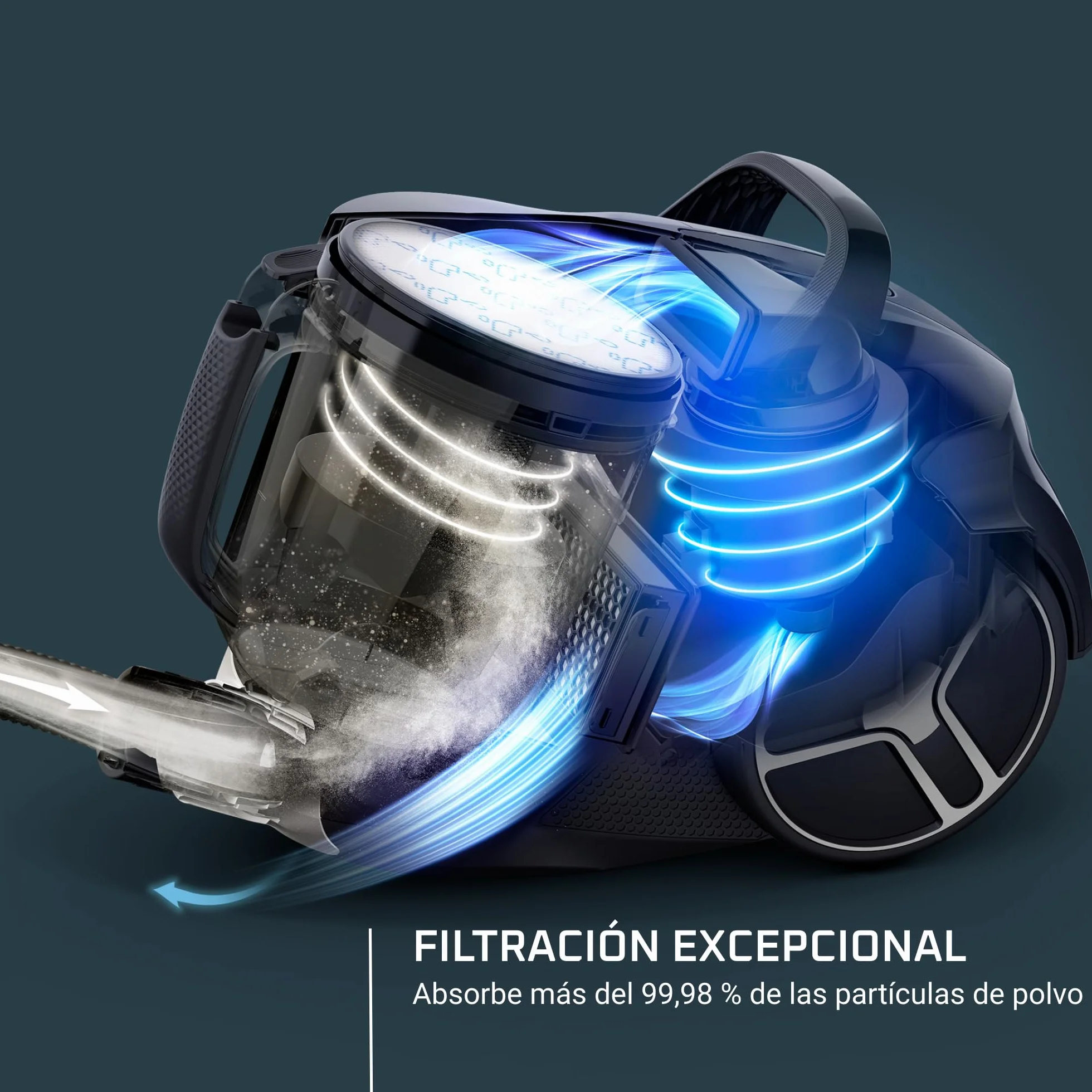 Rowenta Compact Power XXL RO4B30EA - Aspiradora sin Bolsa, Motor bajo Consumo 900 W, filtración ciclónica Avanzada 3 Niveles, depósito Extragrande 2,5 L, Compacto, Kit para parqué (Reacondicionado)