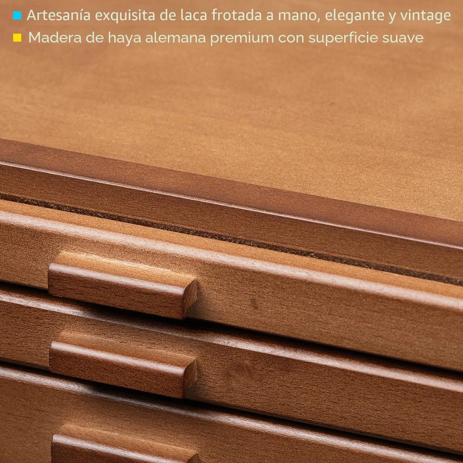 MEEDEN Pro Caja de almacenamiento para artistas, 3 cajones, madera maciza de haya, cajones organizadores portátiles para pasteles, lápices, bolígrafos, pinceles