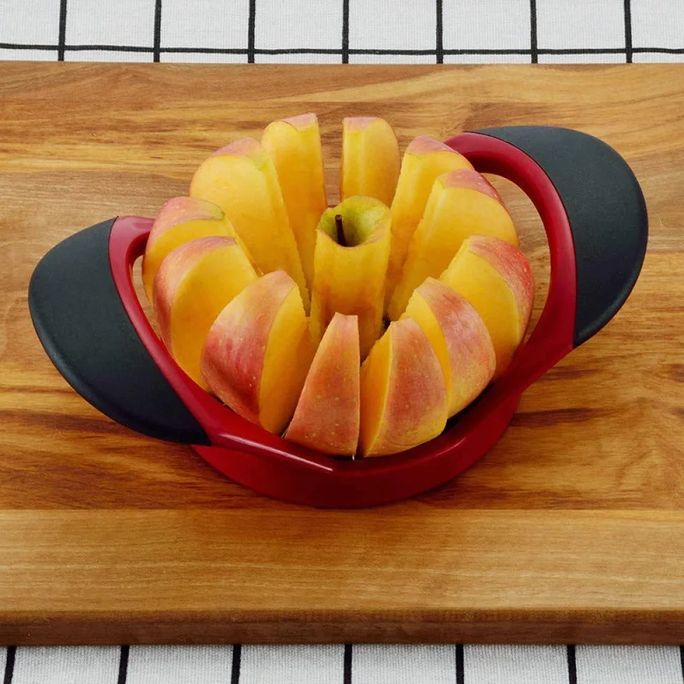 Descorazonador cortador manzanas acero inoxidable mango ergonómico ABS antideslizante 12 hojas grande