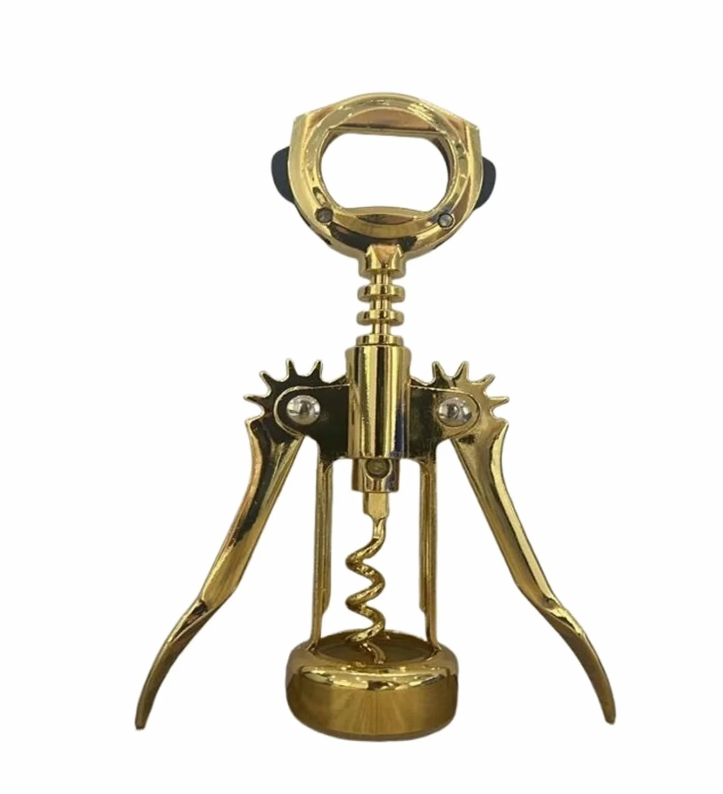Abridor de vino dorado con alas, aleación de zinc grueso, accesorio de cocina