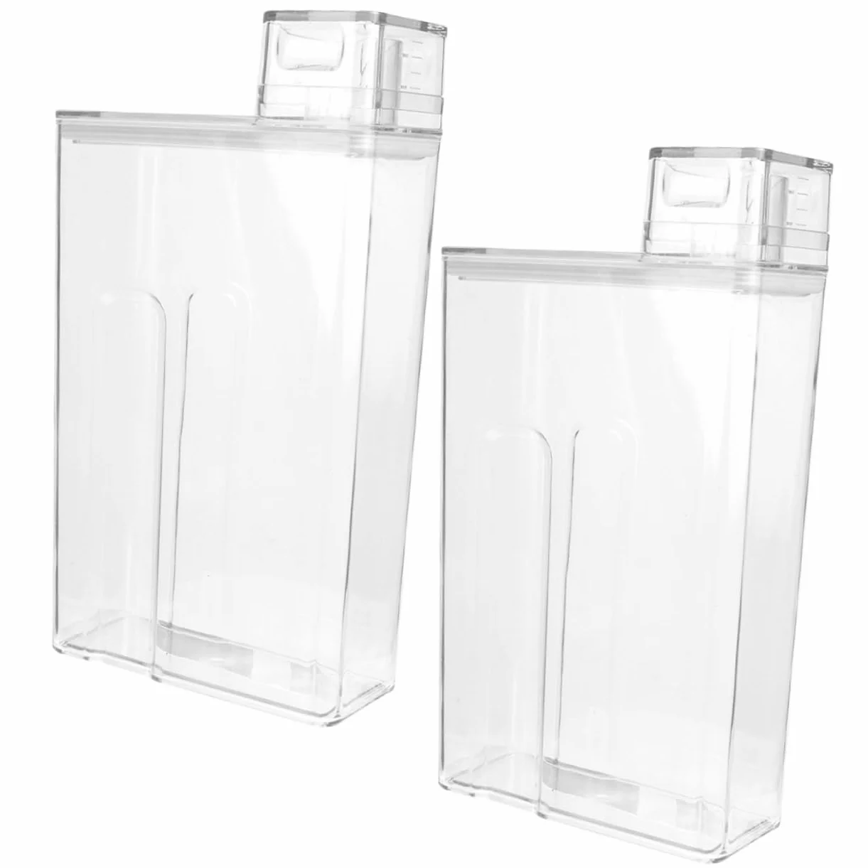 Dispensador de Detergente Líquido Tapa, Caja de Almacenamiento para Lavandería, Material Pet y PTR, Pack de 2 Unidades para Uso Multipropósito