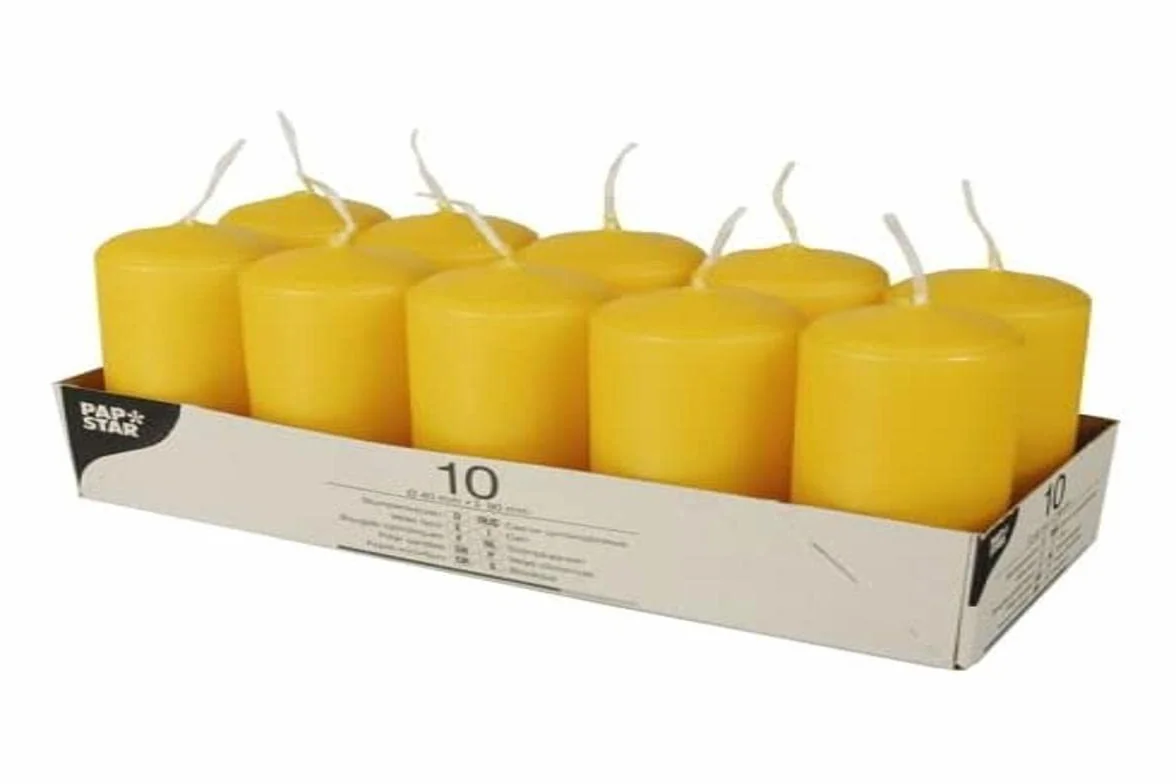 Velas de pilar 40 mm 90 mm amarillo dorado y amarillo
