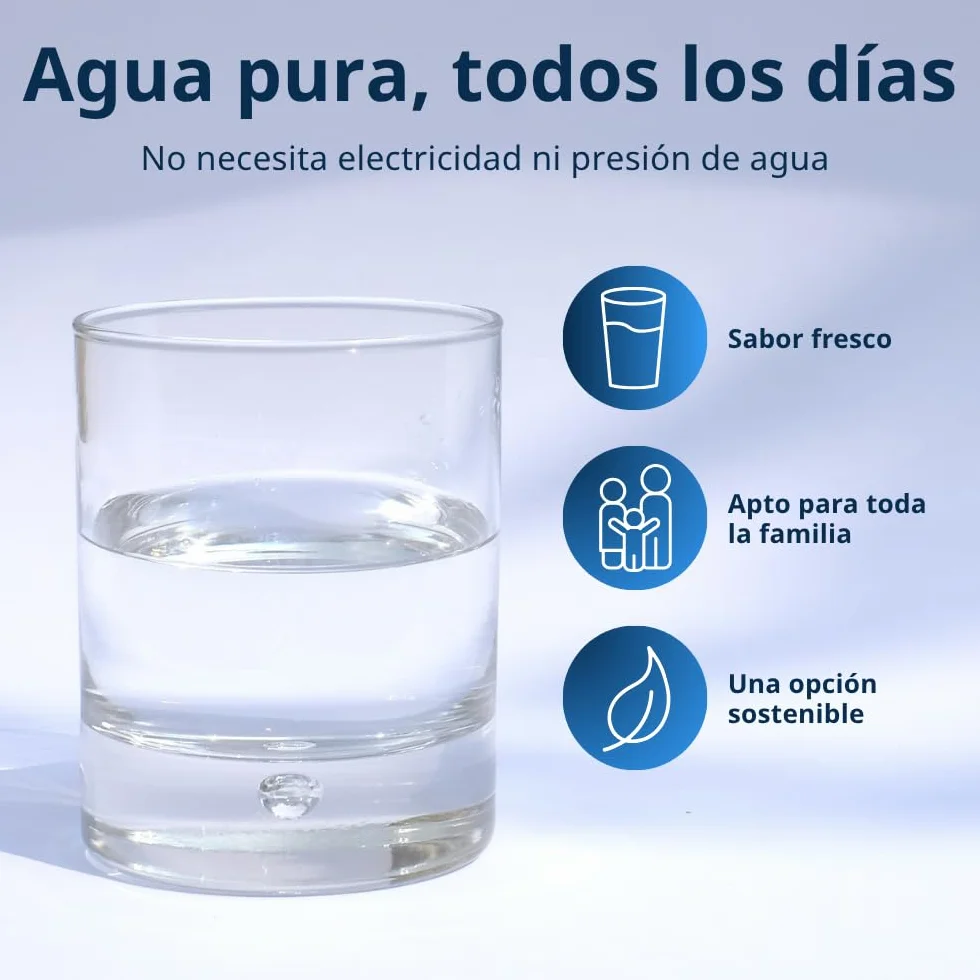 Cartuchos filtrantes para agua - 2 unidades - Filtran bacterias y cloro - Agua potable limpia en cualquier lugar - Compatibles con todos los filtros de agua Eaupure