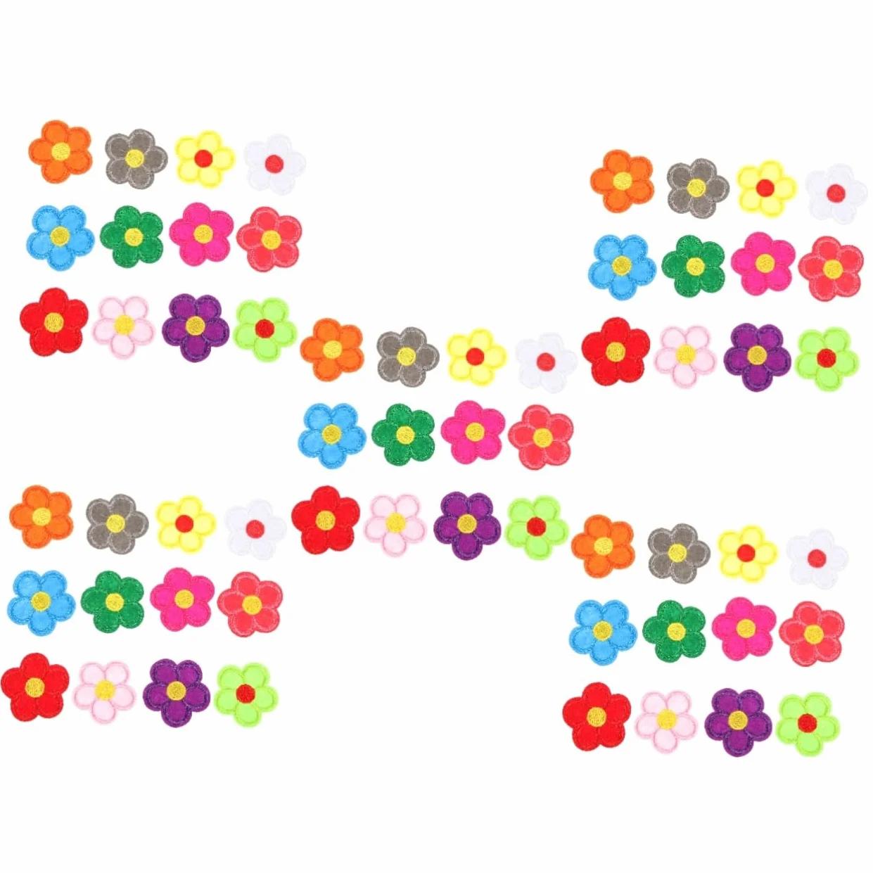 Adornos para Ropa, Parches Bordados de Tela Flores, 60 Parches for Reparar y Decorar