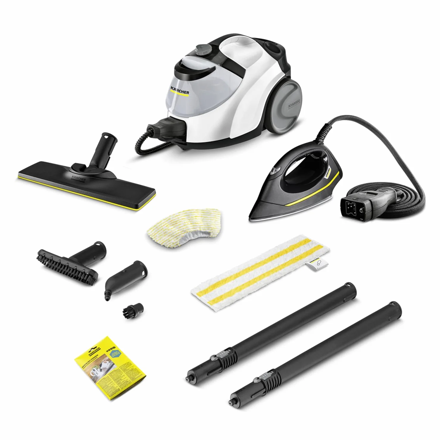 Kärcher Limpiadora de vapor manual SC 5 EasyFix Iron, conexión agua caliente, 4,2 bar, calentamiento: 3min., superficie: aprox. 150m², depósito: 0,5 l+1,5 l, kit limpieza suelos, plancha vapor presión