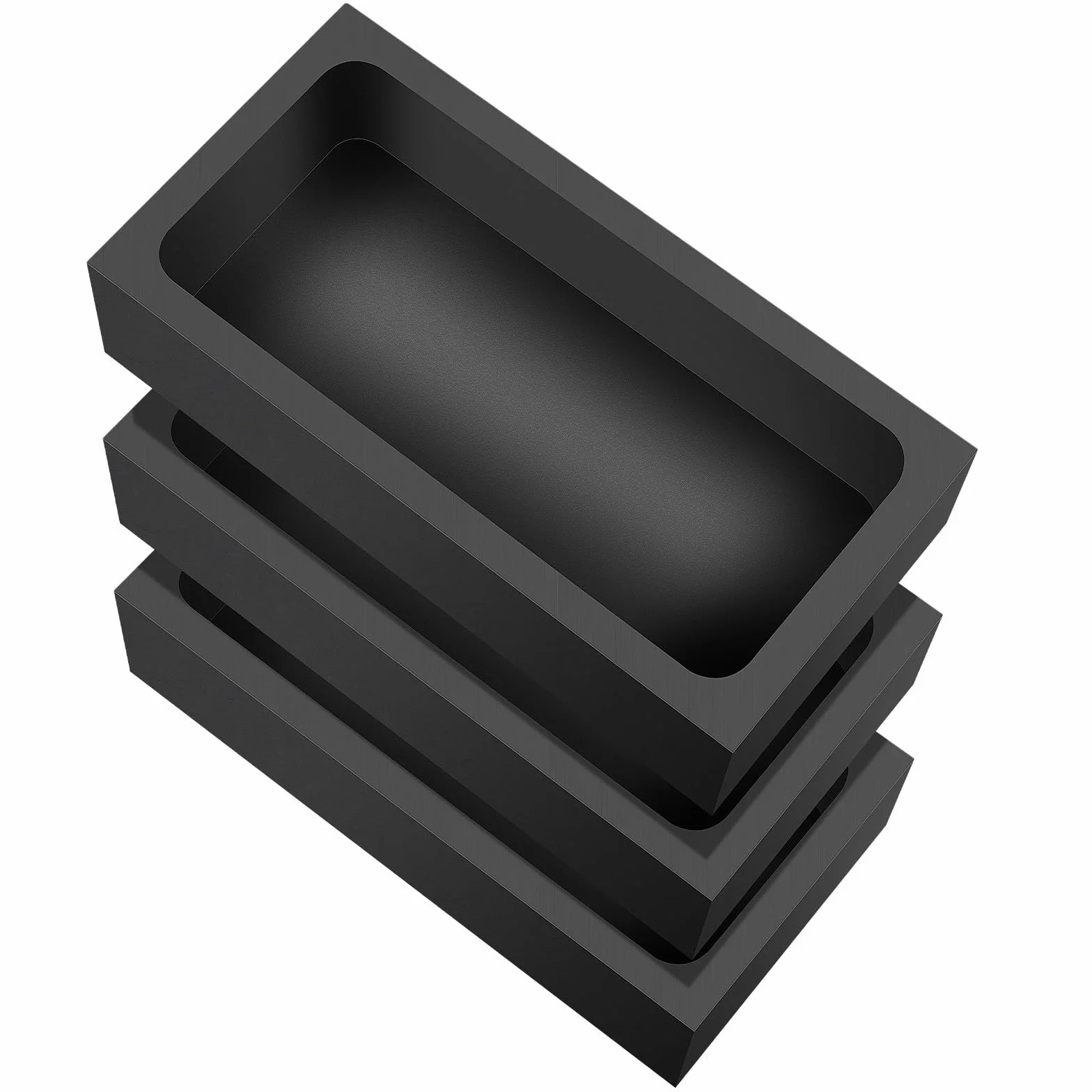 Hemobllo Molde de Grafito para Fundir Metales 3 Crisoles 100X50X25 MM Resistentes para Horno de Fundición y Uso en Joyería
