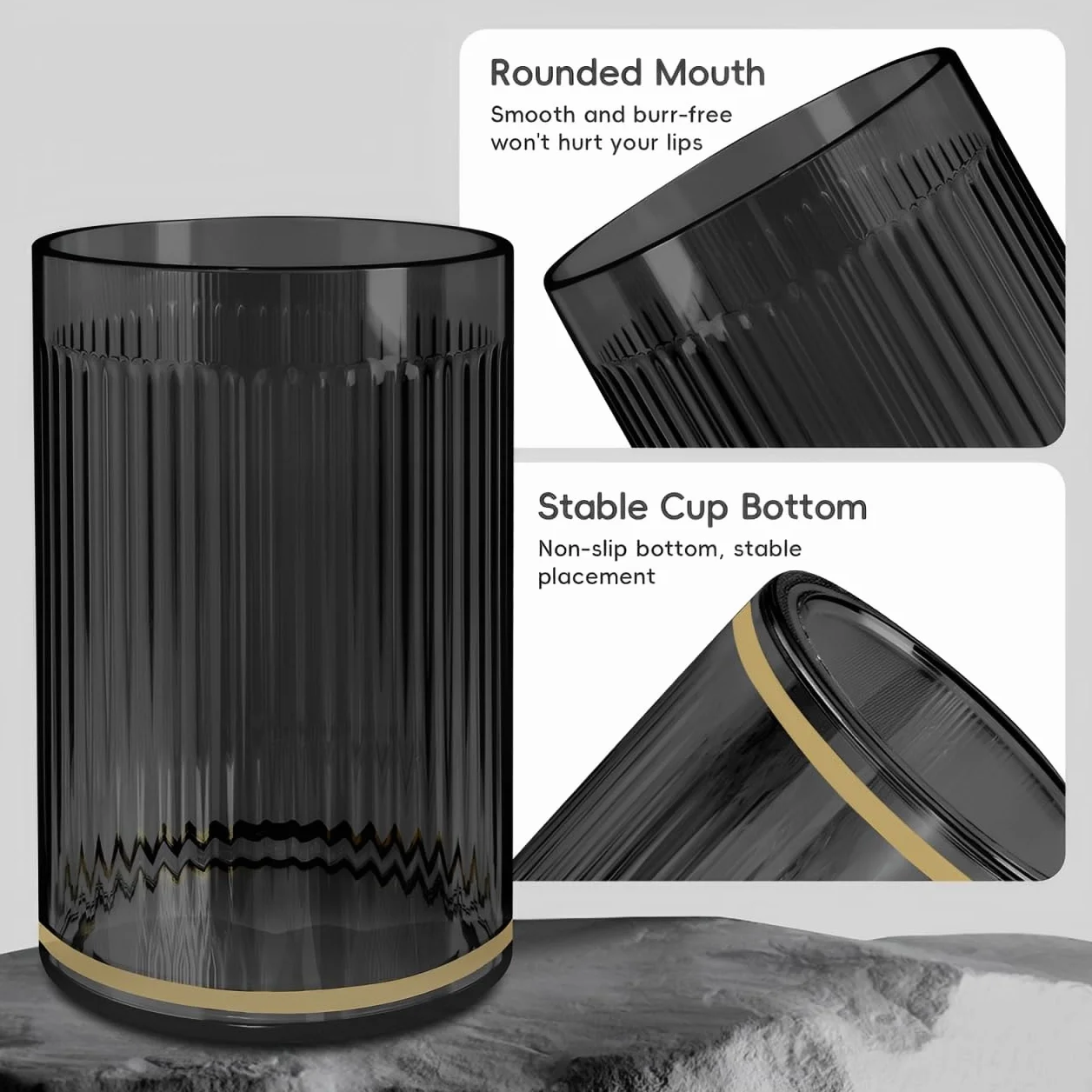 3 Vasos de Cepillo de Dientes de Baño Irrompible Plástico Reutilizable para Adultos Adolescentes y Niños