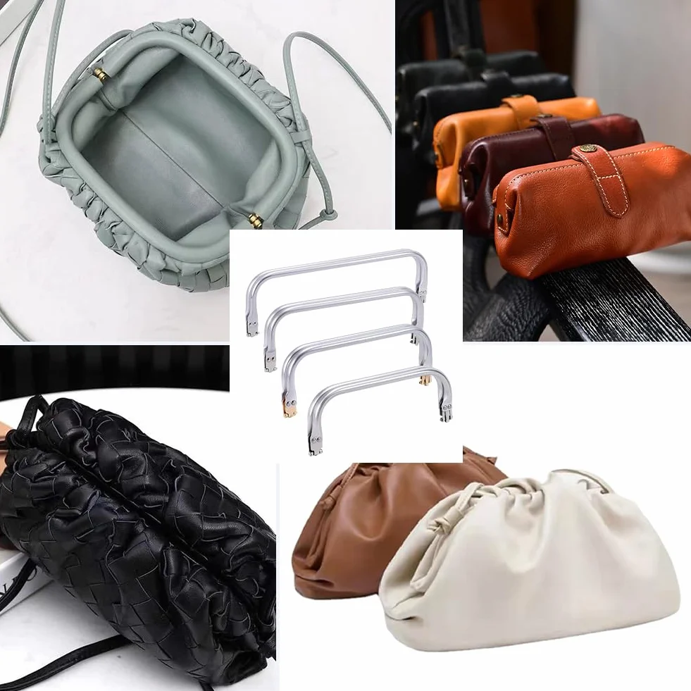 Beebeecraft 4 Piezas Cierres Tipo U Asas para Bolsos Crochet, Metalicas 20/22/25/30cm