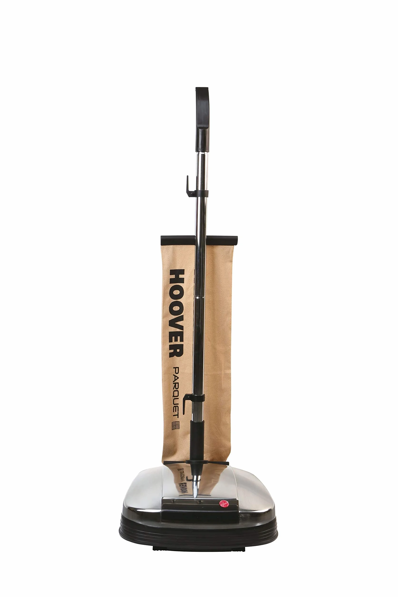 Hoover F38PQ/1 Enceradora abrillantadora de Suelos, Especial Suelos Madera, Función Aspirador, Potencia 800W, Luz Frontal, Bolsa Reusable 3 l, Cable 5 m, Ruedas traseras, Acero Cromado, Cromado, 800W