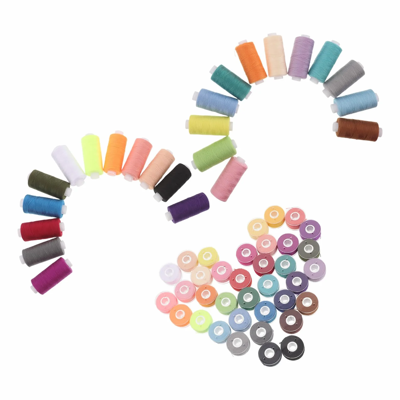 SHINEOFI Juego de Hilos de Coser de Poliéster 72 Piezas 36 Colores Surtidos 400 Yardas Carretes Prebobinados para Máquina de Coser y Costura a Mano Adecuado para Manualidades y Bordado