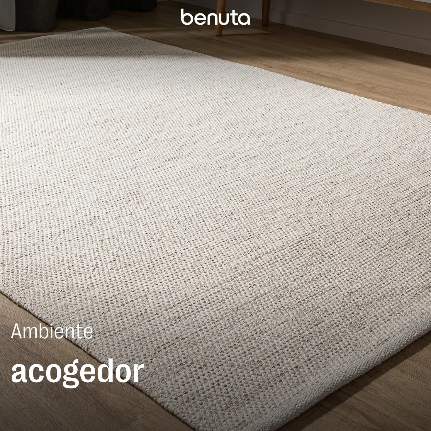 Alfombra Algodón Ron Crema 200x290 cm 100% Tejida a Mano - benuta Basic
