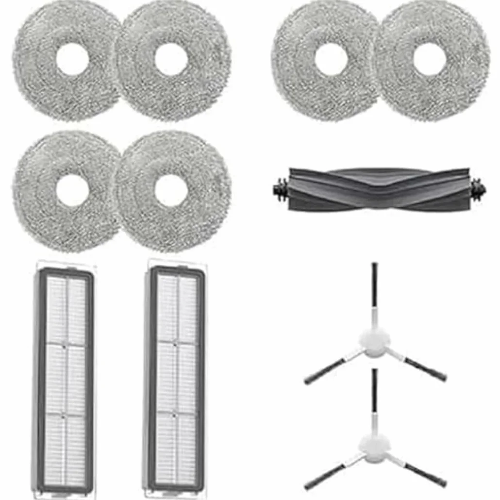 Dreame Kit de Accesorios Original para L10 Prime/L10s Ultra/L10 Ultra: 1x Cepillo Principal, 2x Cepillos Laterales, 2x Filtros de Polvo, 6x Paños de Mopa (3 Pares)