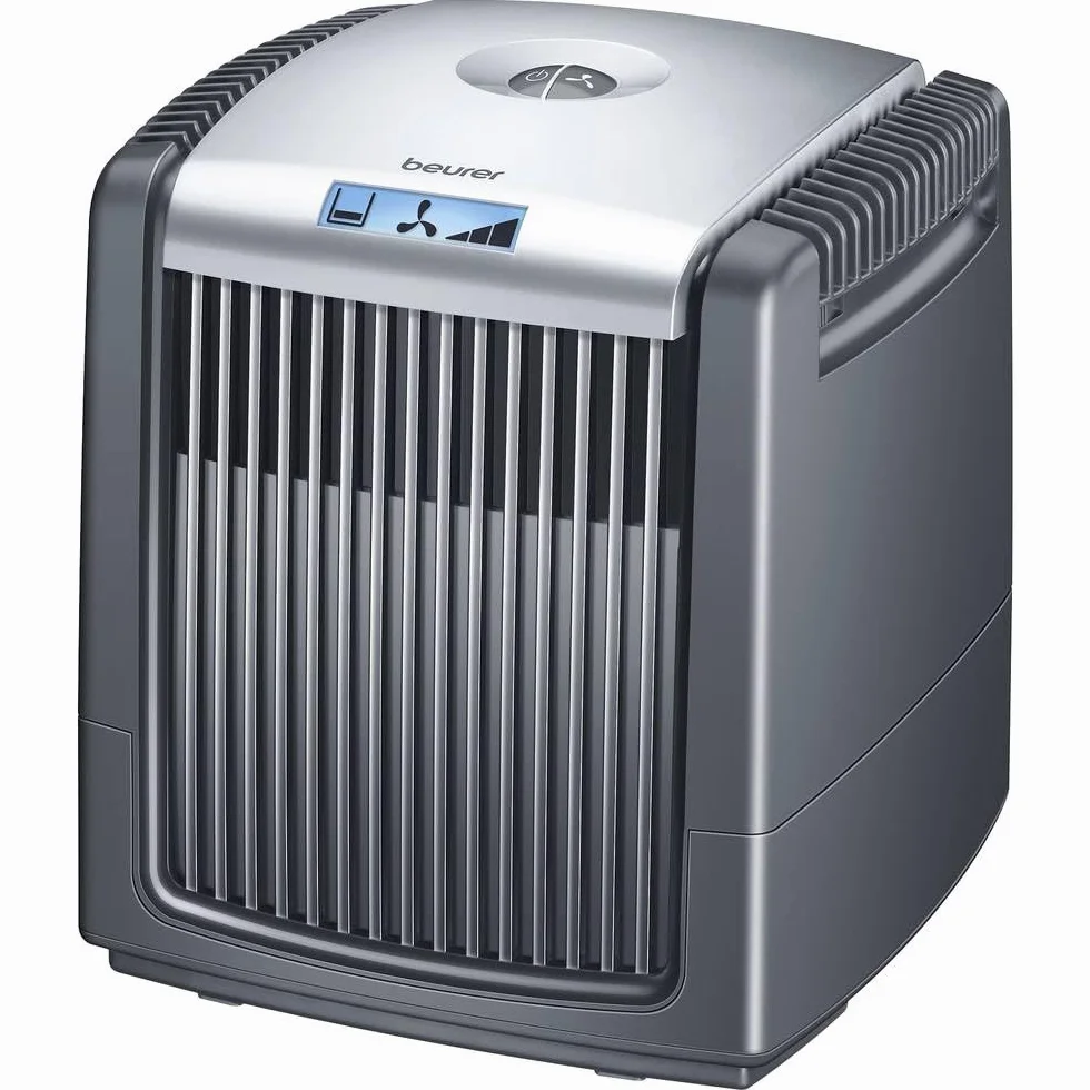 Beurer LW 230 Lavador de aire, humidificador y purificador de aire, para habitaciones de hasta aprox. 40 m², elimina el polvo doméstico, el polen, el pelo de los animales y los olores del aire, negro
