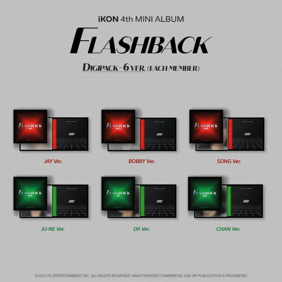 iKON - 4º Mini Álbum Flashback Digipack ver. CD+Extra Photocards Set (6 versiones)