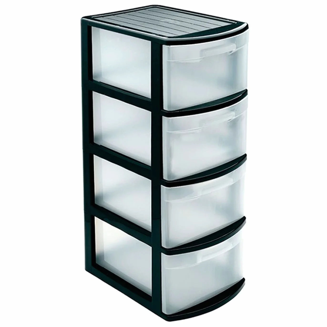 Acan Tradineur - Cajonera color negro, tipo támesis de 4 cajones, 78 x 28,5 x 39 cm, torre almacenaje multiusos, organización, ideal para oficina
