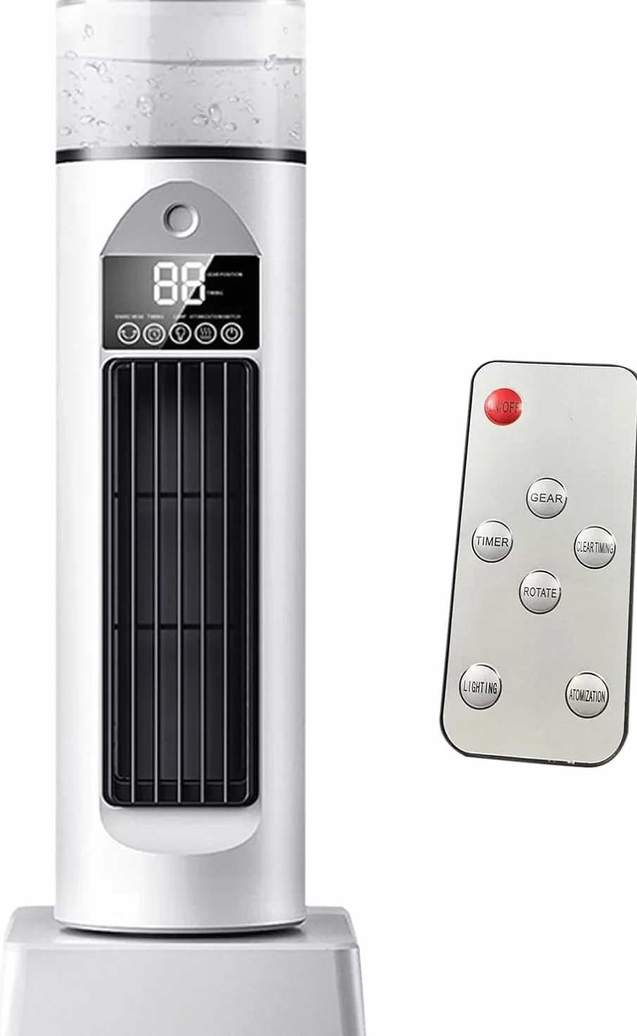 Ventilador de aire acondicionado personal con humidificador, velocidades ajustables, enfriador de espacio portátil para el hogar, dormitorio, sala de estar, ventilador de refrigeración evaporativo