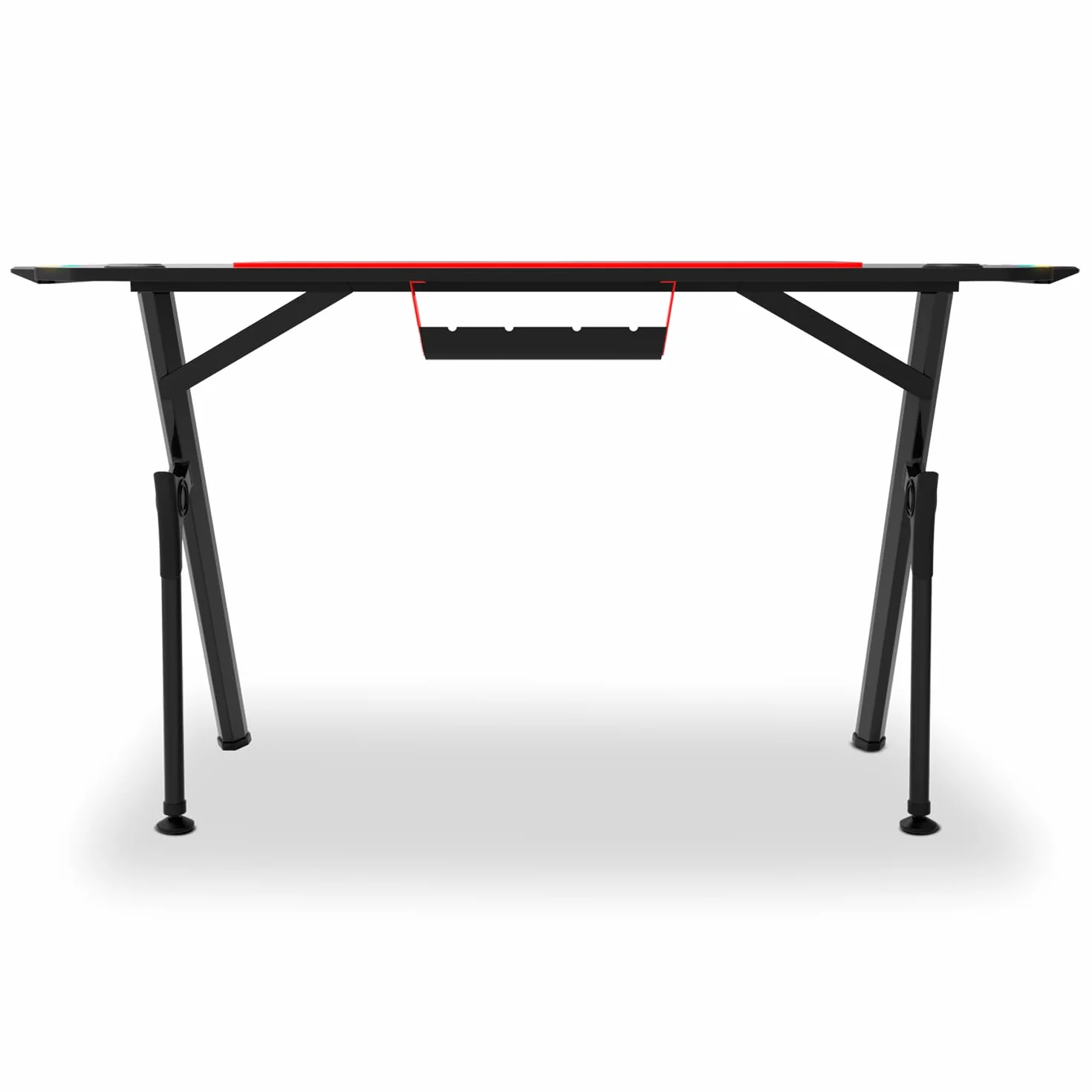 Drift Gaming DRDZ175RGB – Mesa Gaming con Tablero de Fibra de Carbono, Laterales RGB reactivos al Sonido, Alfombrilla XL, Soporte para Bebidas y Auriculares, Color Negro
