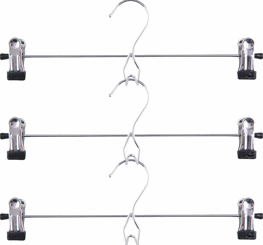 Tosnail Paquete de 15 perchas apilables para faldas y pantalones con clips antideslizantes, perchas adicionales, perchas en cascada para ahorrar espacio