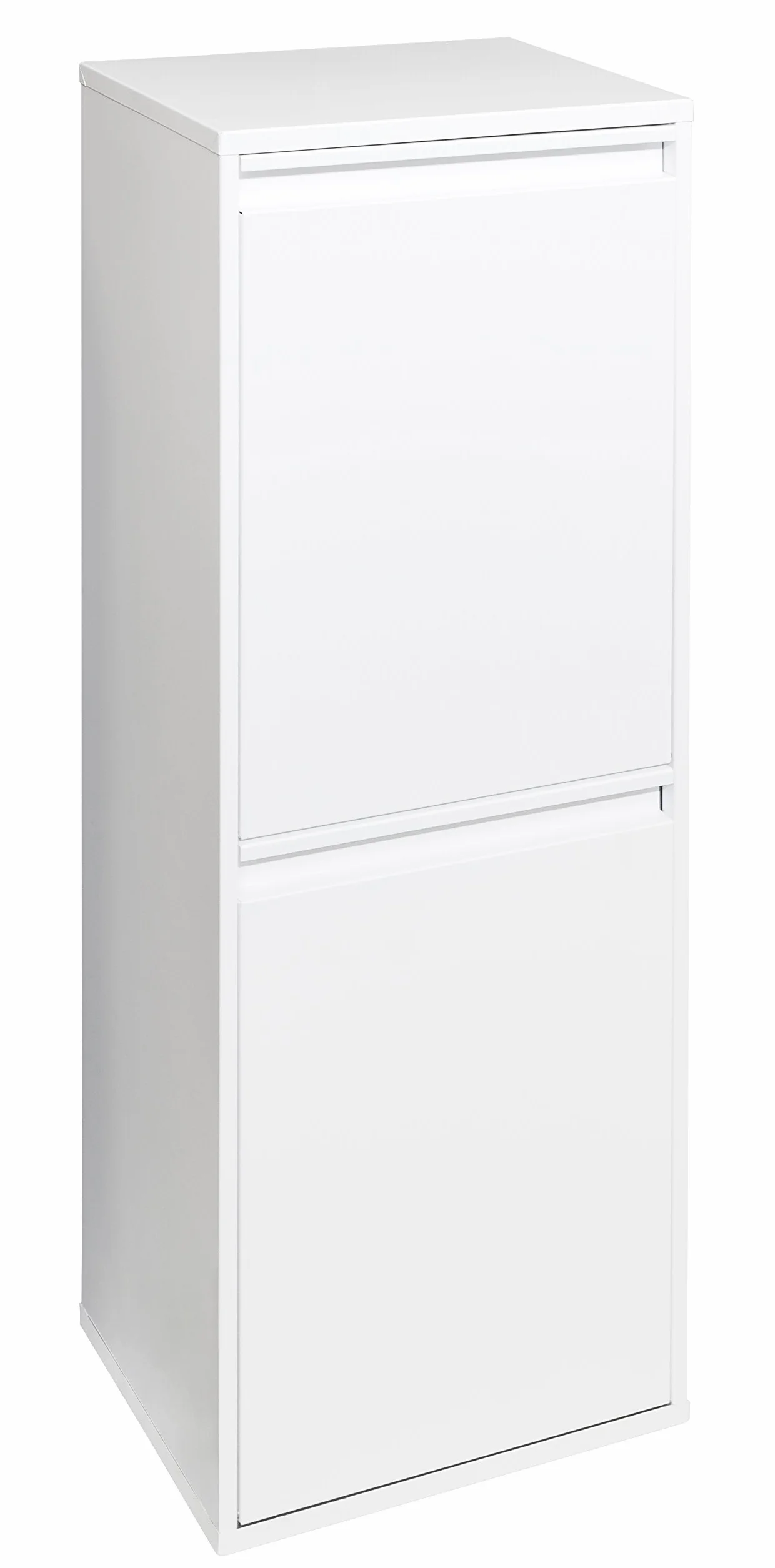 Arregui Basic CR201-B Cubo de Basura y Reciclaje de Acero de 2 Compartimentos | 2x17 L (34 L) | Cubos de Basura de Cocina | Contenedores de Reciclaje para Casa u Oficina | blanco