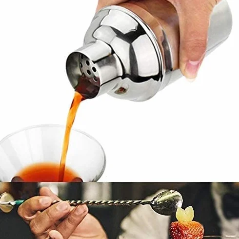 Kit con Soporte para Barra, coctelera y Set para Mezclar Bebidas - Herramientas de Barra, coctelera, el Mejor Kit de Barman para Principiantes, Utensilios de Cocina