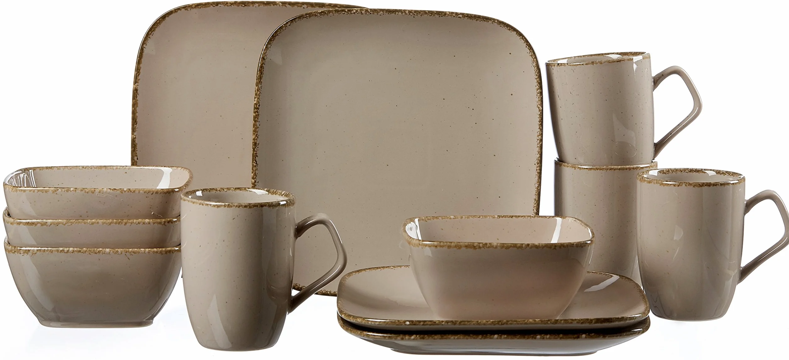 Ritzenhoff & Breker Brunch-und Frühstücksgeschirr-Set Casa, 12-Teilig, Nougat Vajilla, cerámica, turrón, 38 x 27 x 27 cm, Unidades