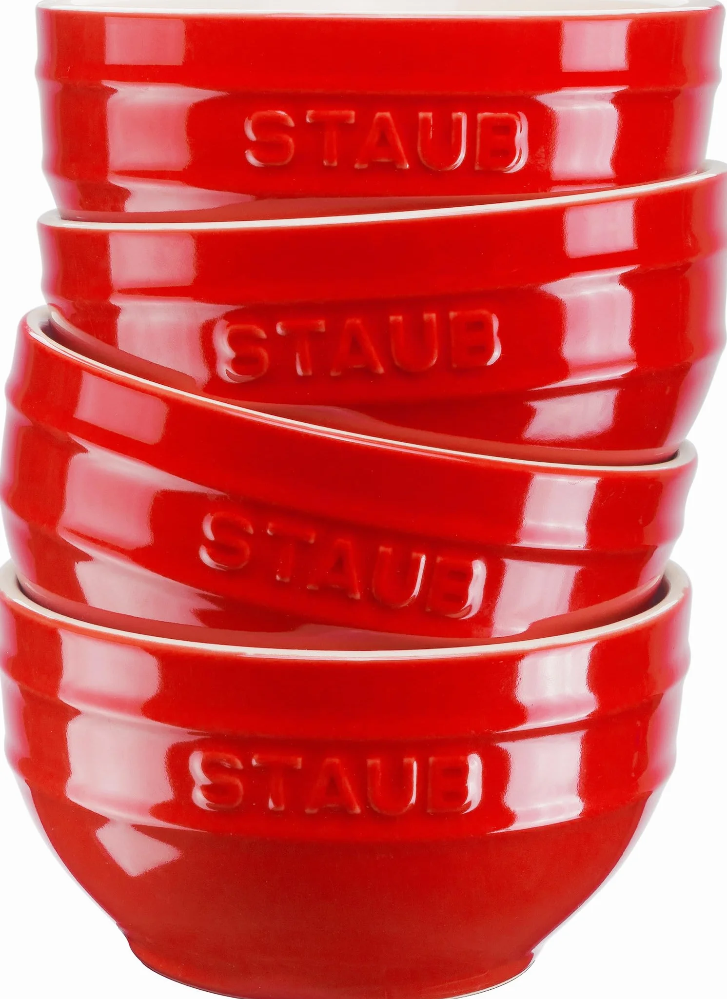STAUB Ceramique - Cuencos de cereales (400 ml, 4 unidades, 12 cm), color rojo