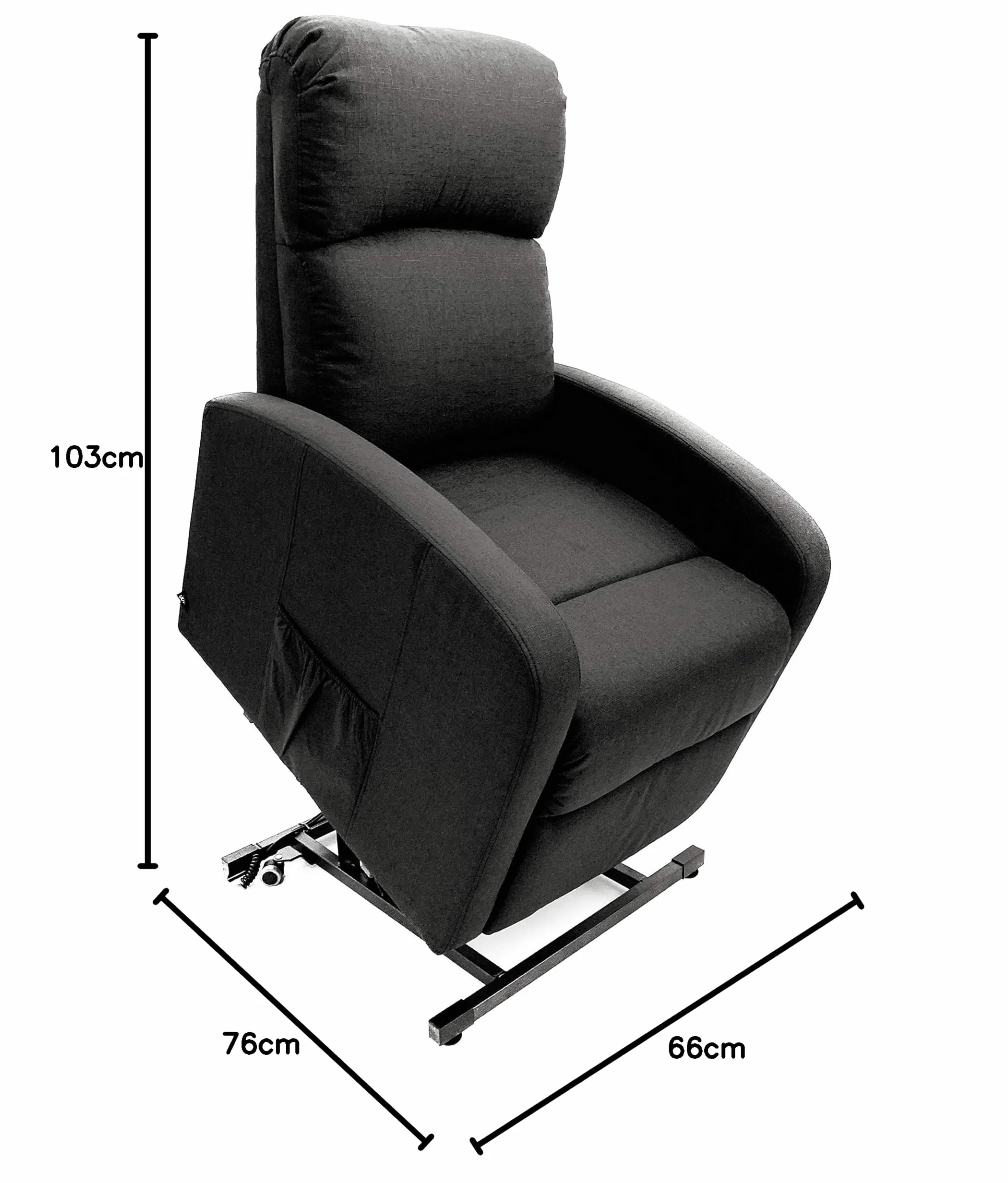 Astan Hogar Sillón Relax con Función Auto-Ayuda (Levanta Personas), Reclinación Eléctrica, Tapizado en Tela, Modelo Premium Plus AH-AR30630NG