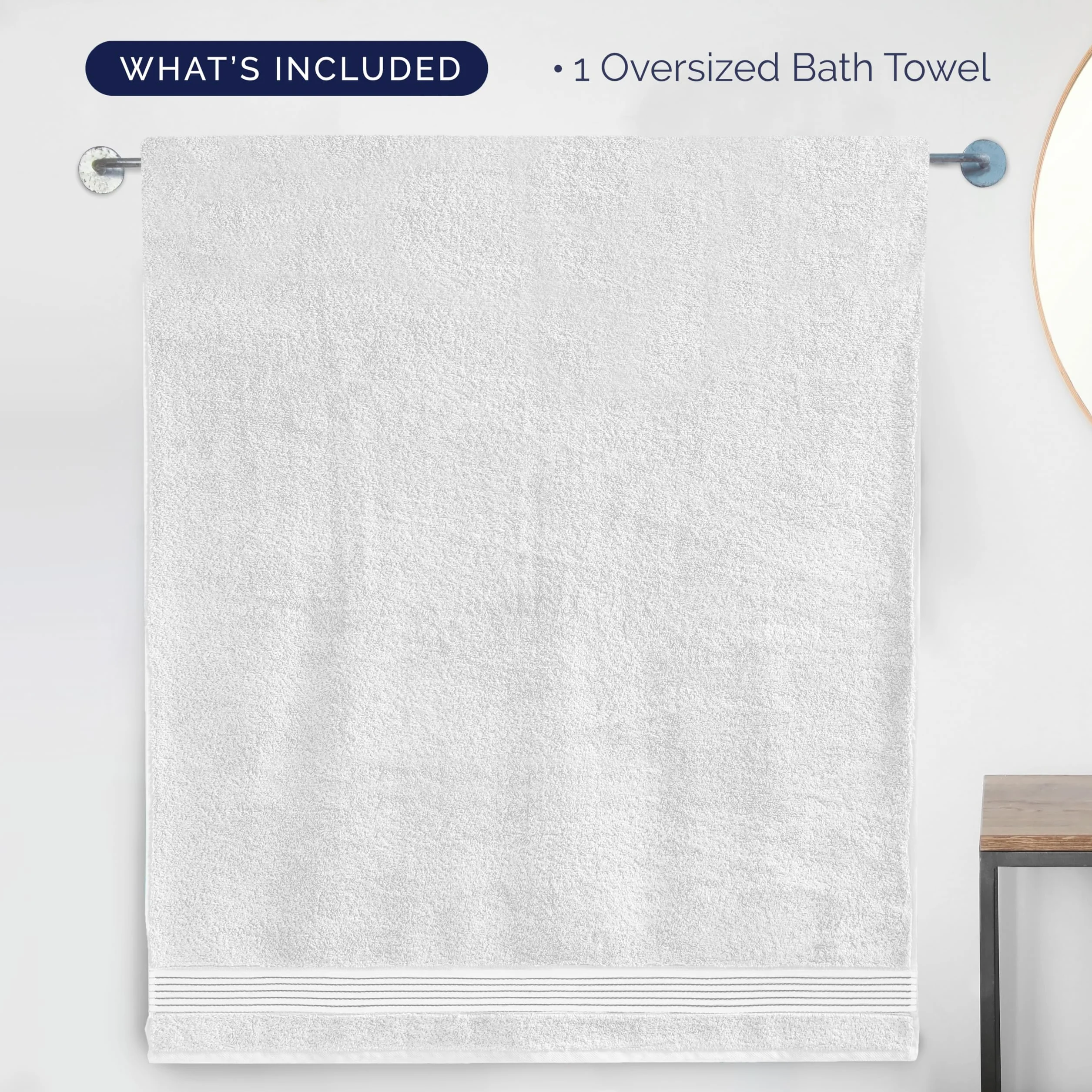 Elegant Comfort Toallas de baño de Gran tamaño de 1 Pieza súper Suaves y Altamente absorbentes, 40 x 80 Pulgadas, lujosas Toallas de baño extragrandes de 100% algodón Turco de Calidad de Hotel y SPA