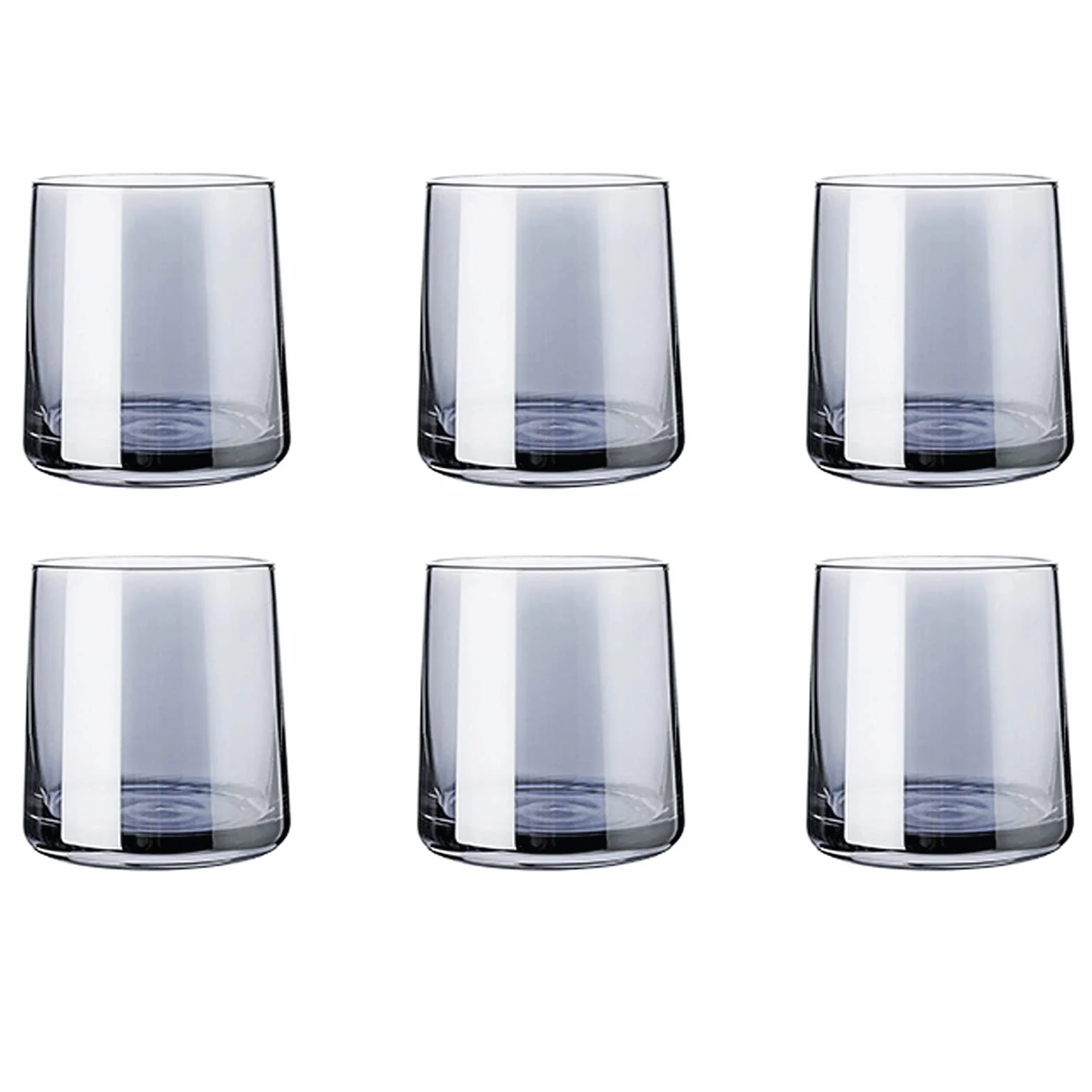 Juego de 6 vasos cristal 9 onzas for zumo, leche, té, desayuno, bebida, whisky, cristalería, juego for el hogar(Gray)