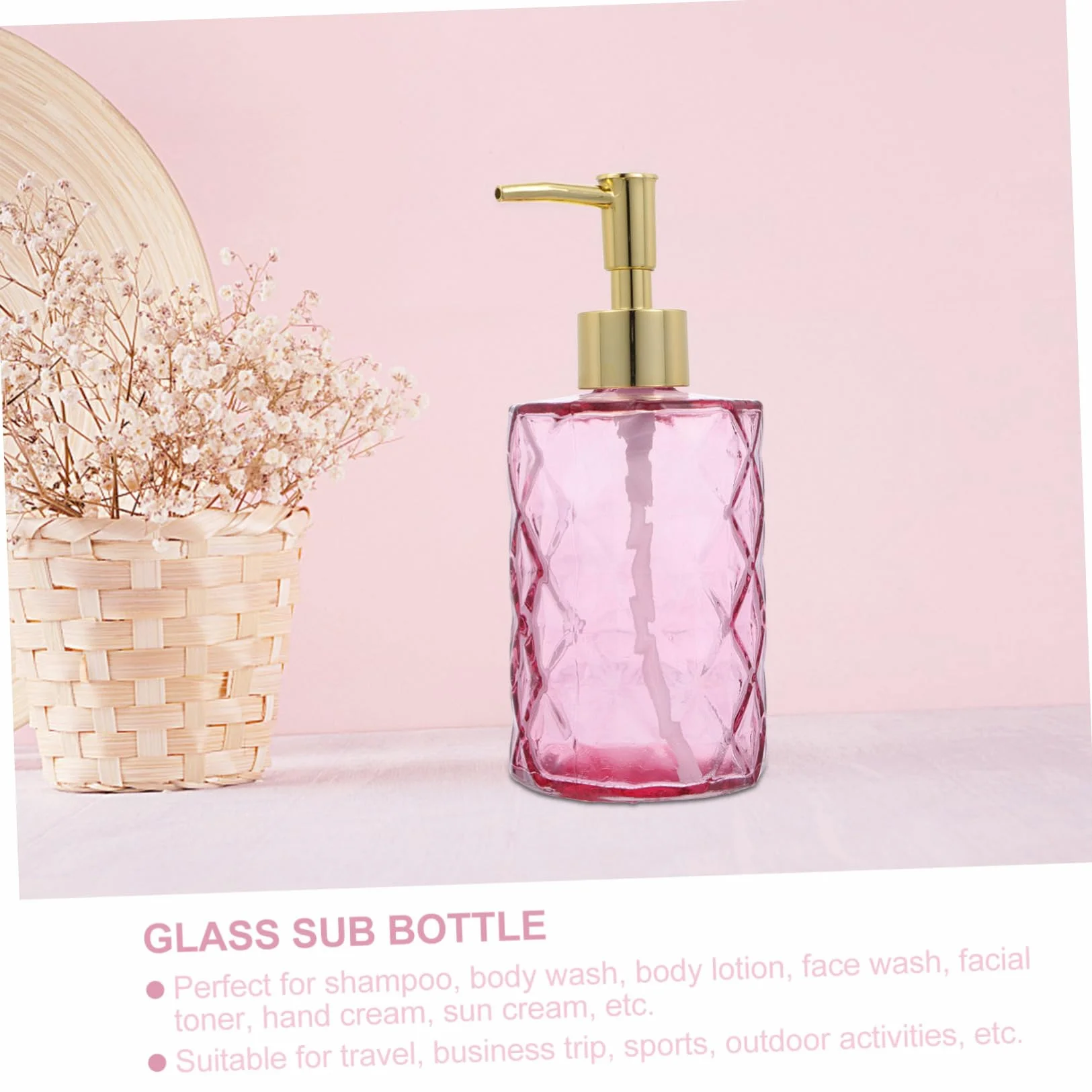 3piezas Botellas De Vidrio con Pulsador Botella Dispensadora De Gel De Ducha Vacía para Baño Sala De Estar