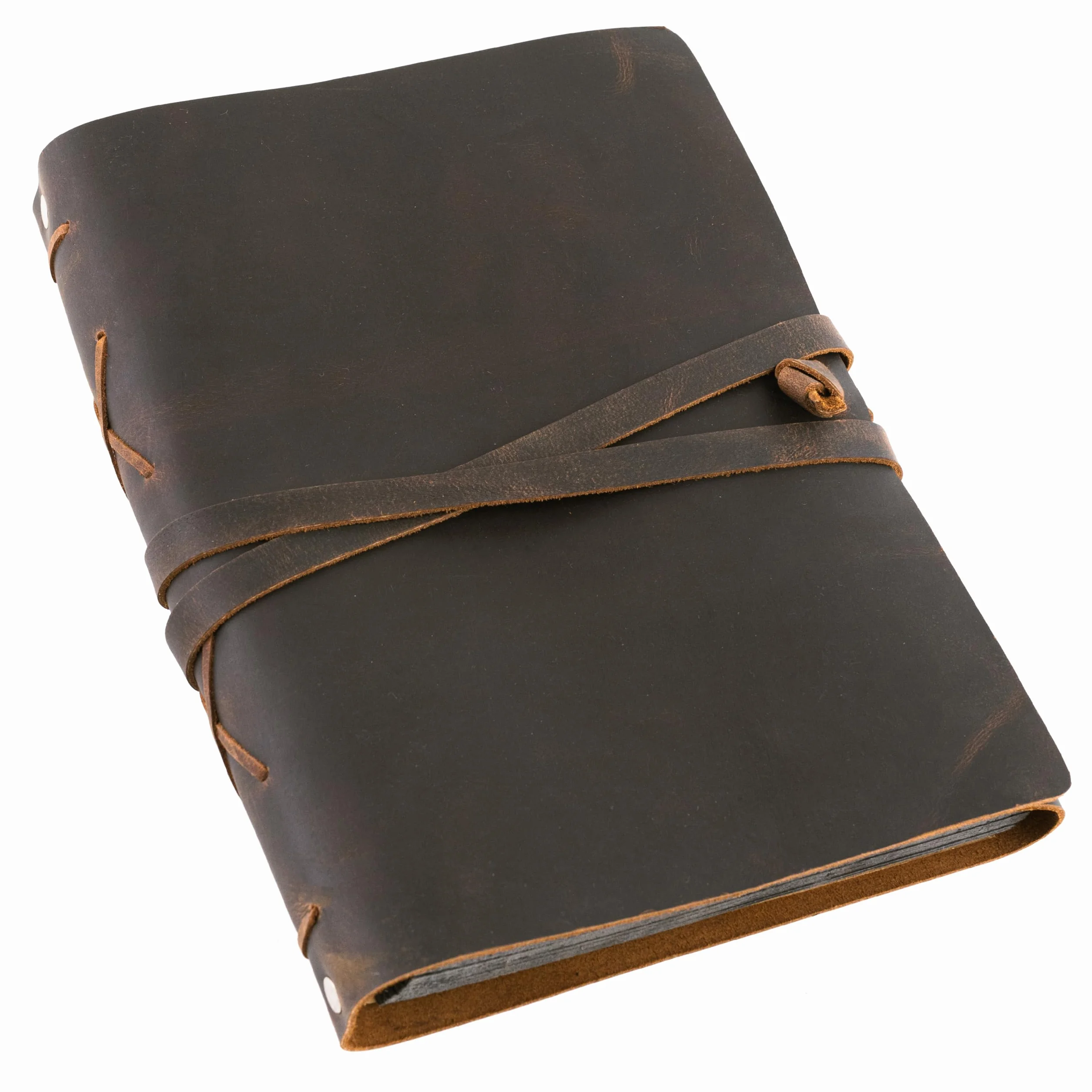 Álbum de Fotos de Cuero - Moonster® Álbum de Fotos Con Cubiertas y Correa de Cuero de Búfalo Genuino – Álbum de Fotos para Pegar y Escribir Hecho a Mano – Álbum Scrapbook Ideal para Bodas