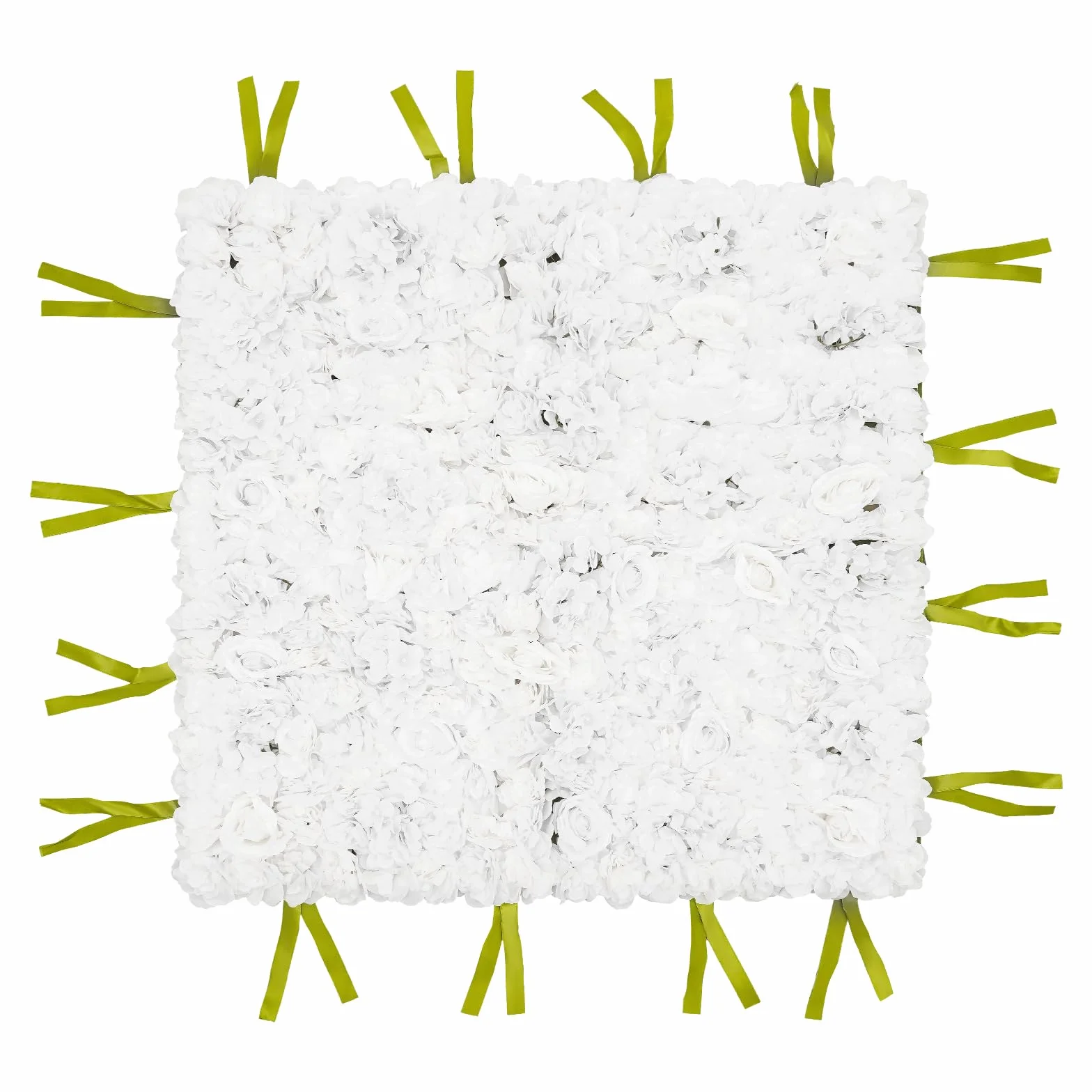 Panel de pared de flores, 1 x 1 m, pared de flores, flores de seda, decoración de pared cuadrada, decoración de pared para bodas, fiestas, accesorios de estudio fotográfico, etc, verde y