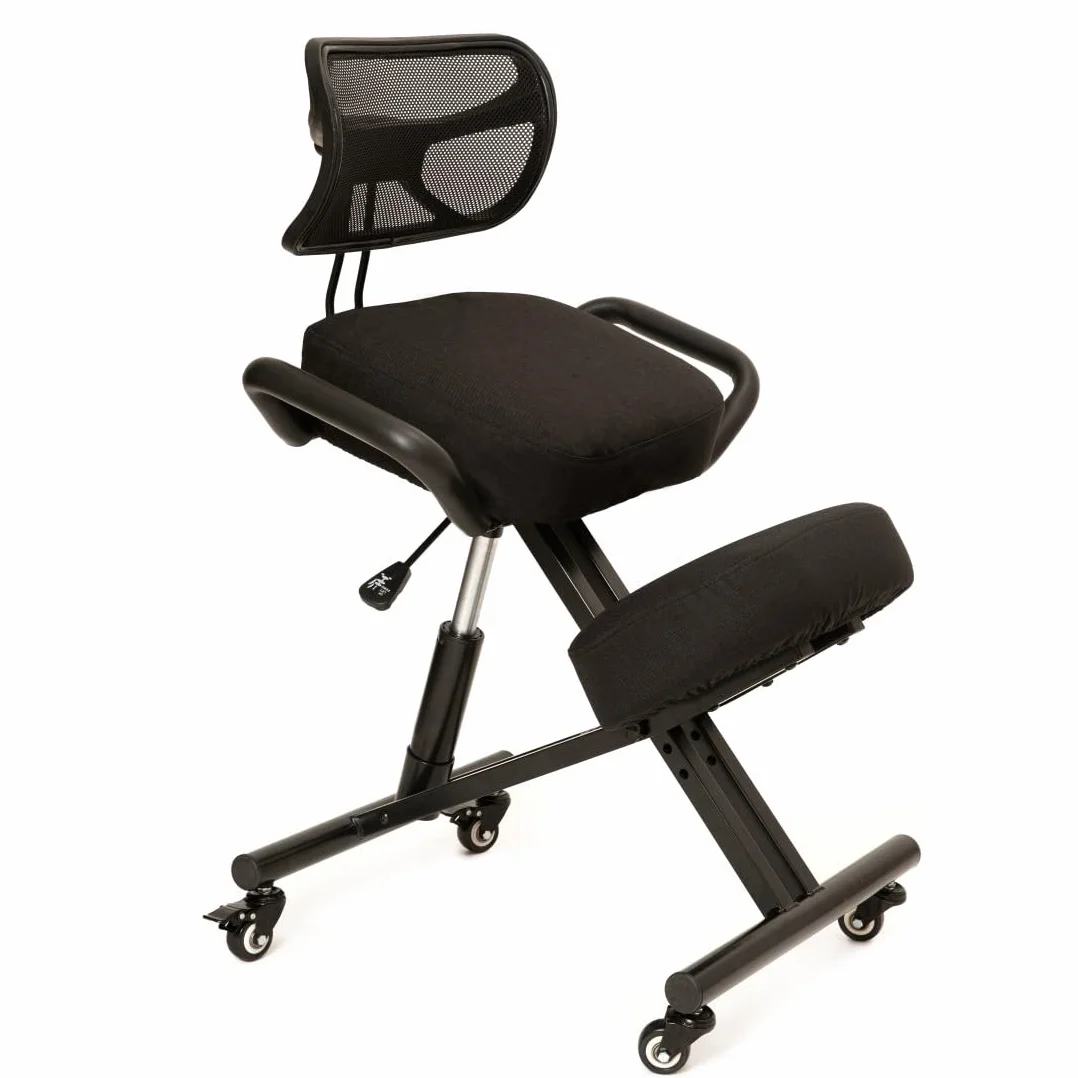 BLACK POINT O'KNEEL Silla Ergonómica de Rodillas de Tela de Lino para el hogar y la Oficina (Funda de Tela Negra incluida)