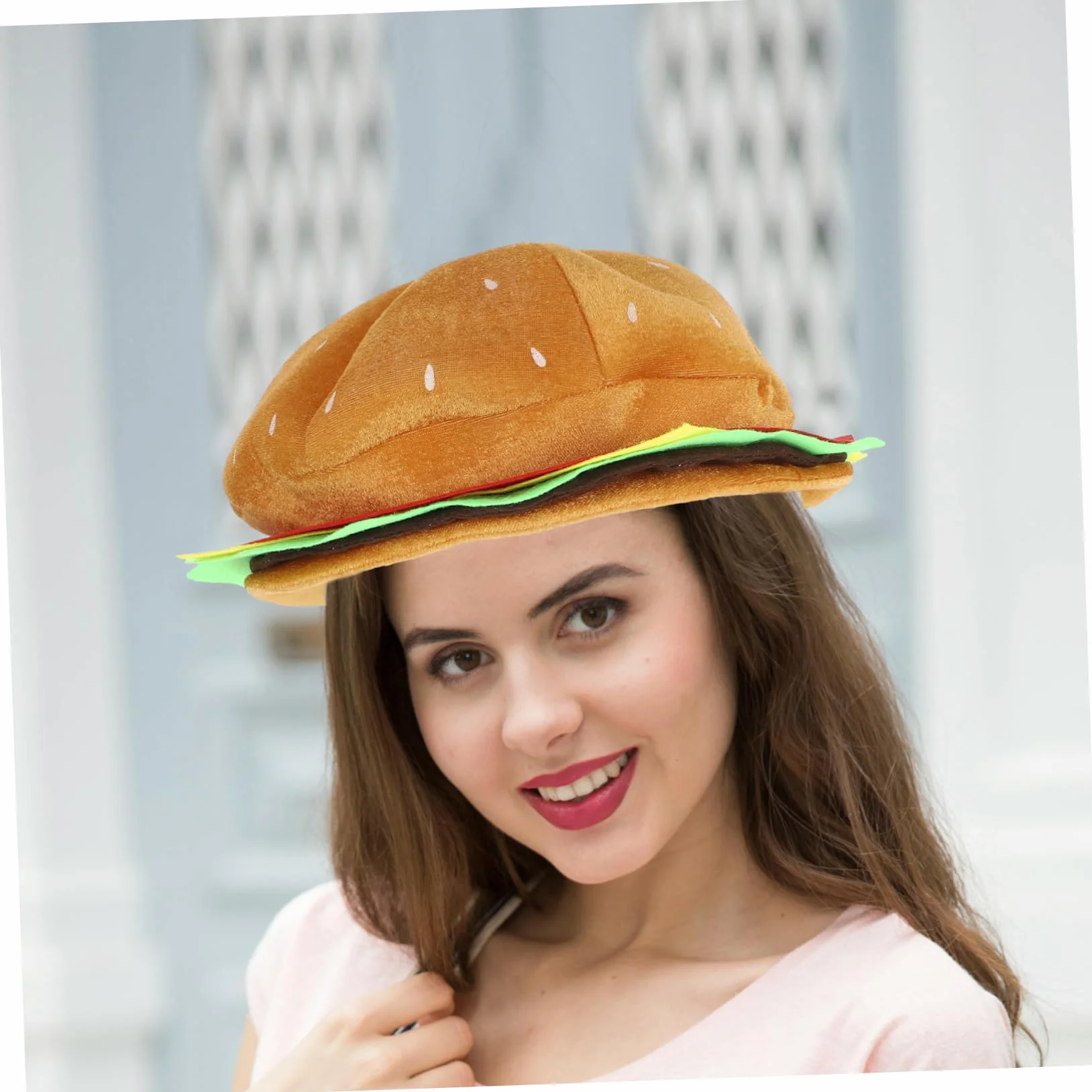 ABOOFAN 4 piezas Sombrero Divertido Hamburguesa de Ligera Cómodo para Fiestas Temáticas Halloween y Cosplay Diseño y Compacto para Uso Prolongado