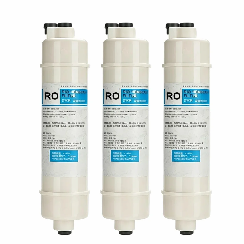 3 Paquetes Cartucho Membrana Osmosis Inversa RO 10", 0,0001 Micrómetros,1/4 "Conexión Rápida,filtros Reemplazo Sistemas Purificación Agua Bajo El Fregadero Toda La Casa